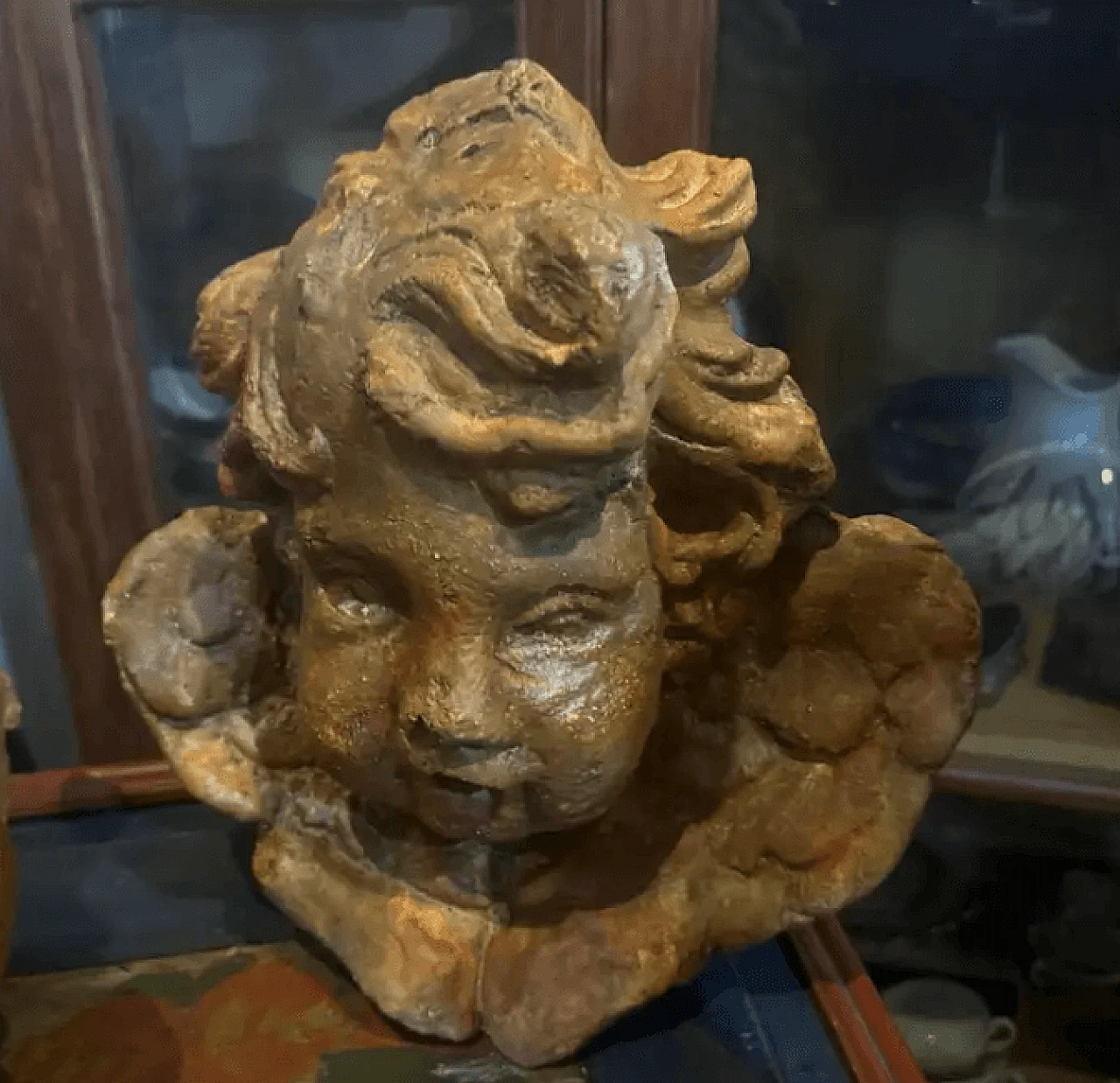 Coppia di angeli siciliani in pietra in stile barocco, anni '30 4