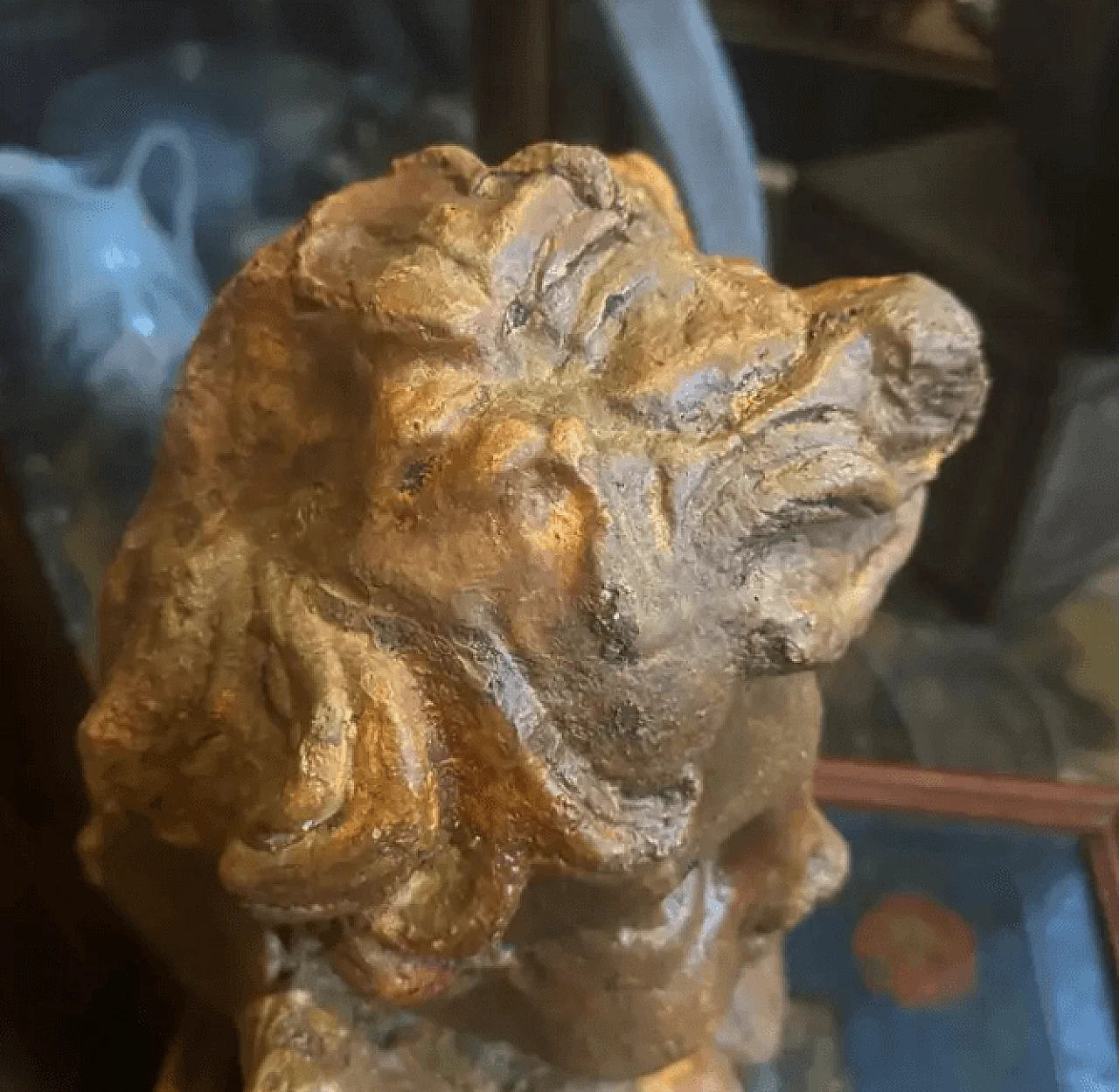 Coppia di angeli siciliani in pietra in stile barocco, anni '30 9