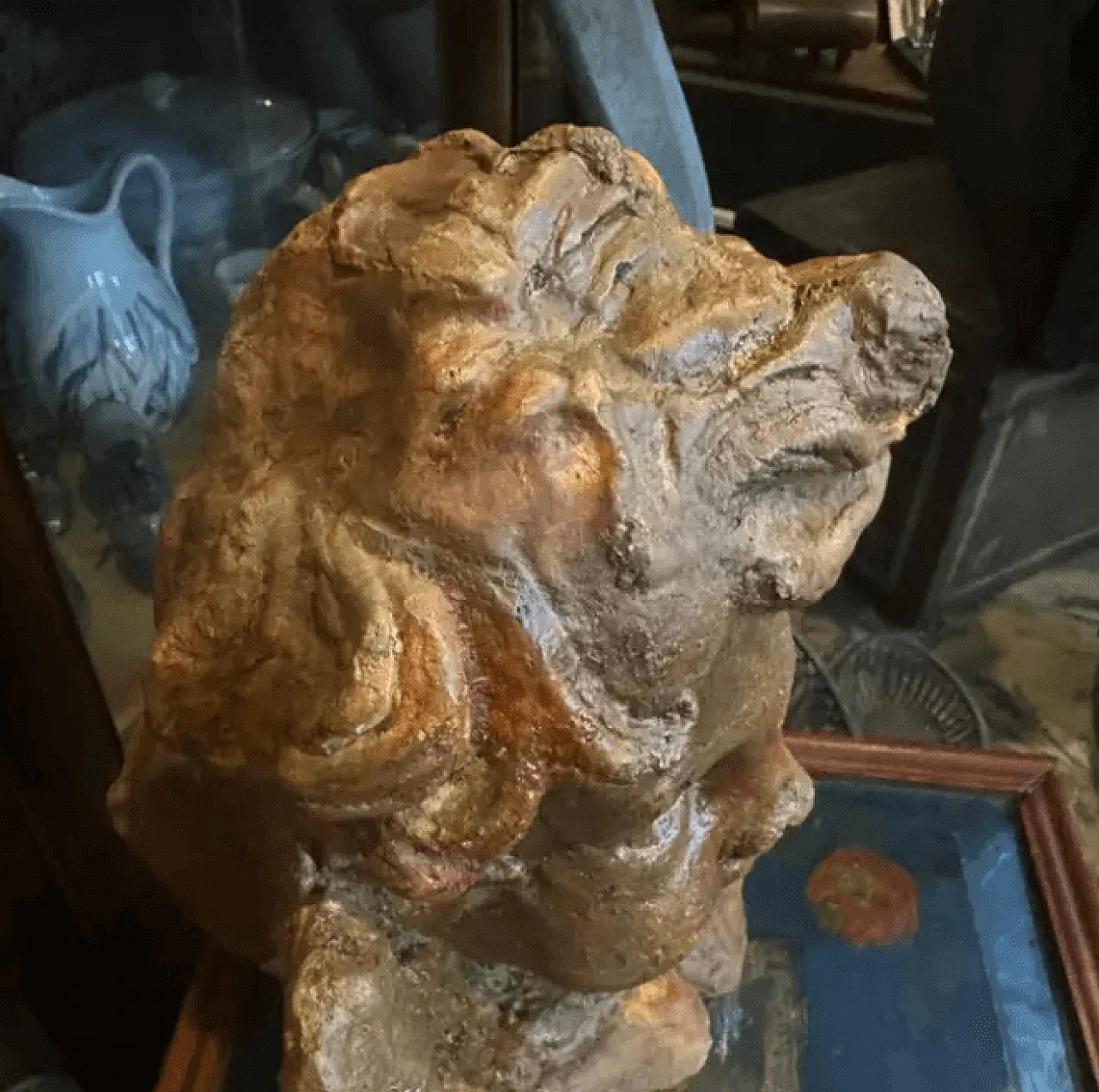 Coppia di angeli siciliani in pietra in stile barocco, anni '30 10