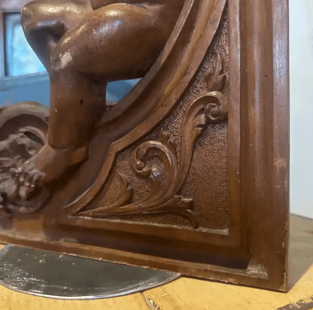 Frammento di angelo siciliano in legno, fine '800 8