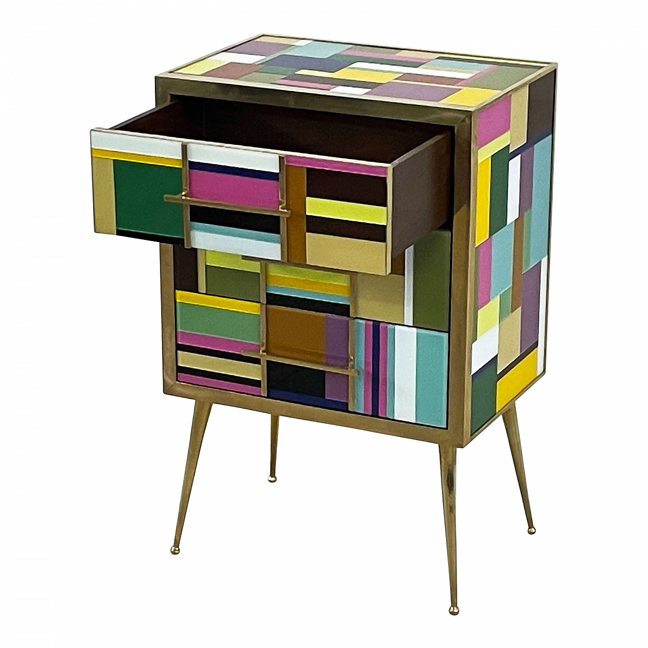 Three-drawer dresser covered in multicoloured Murano glass, 1990s 6
