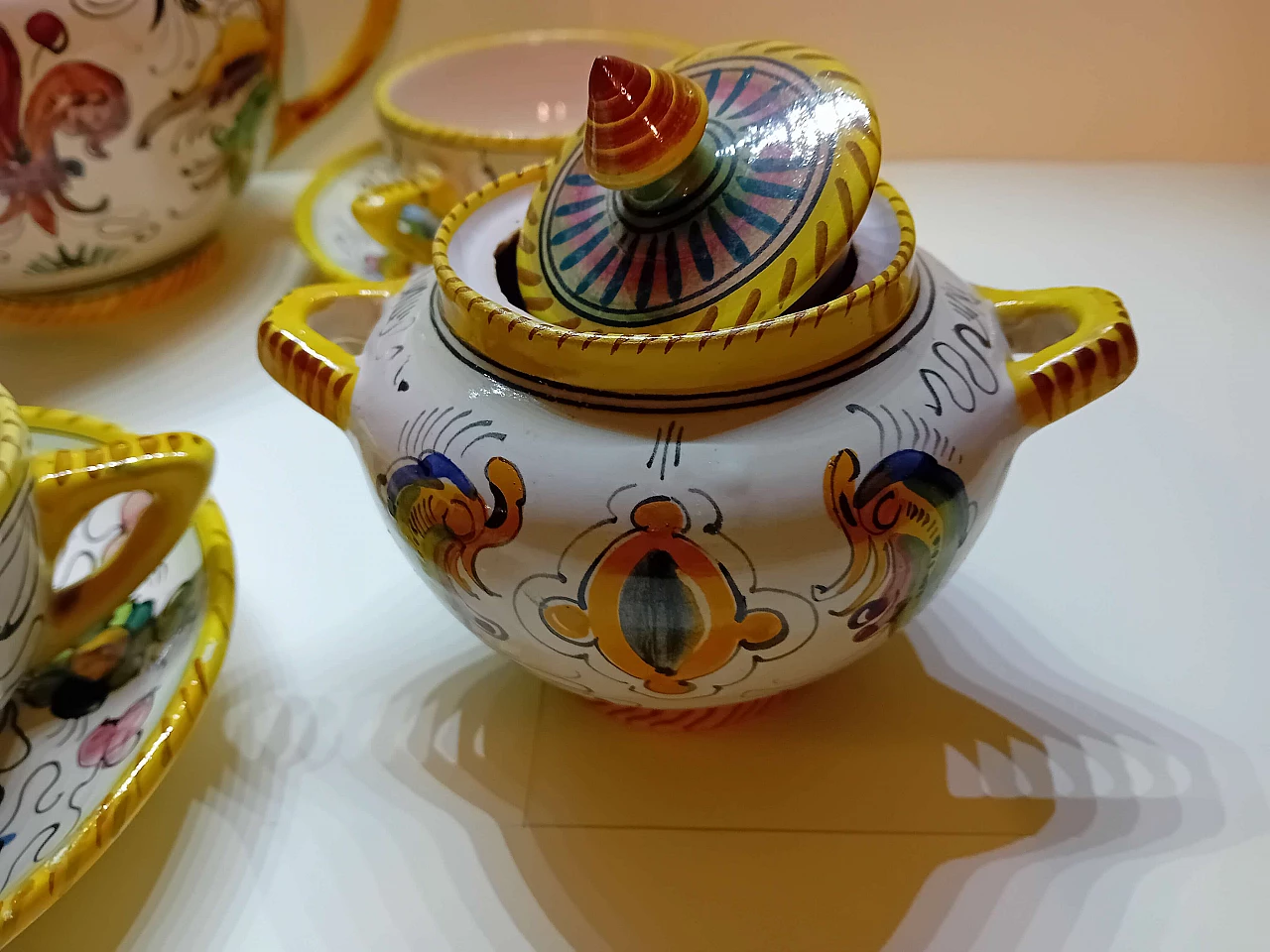 Servizio da tè in maiolica Toscana per Macy's, anni '50 4