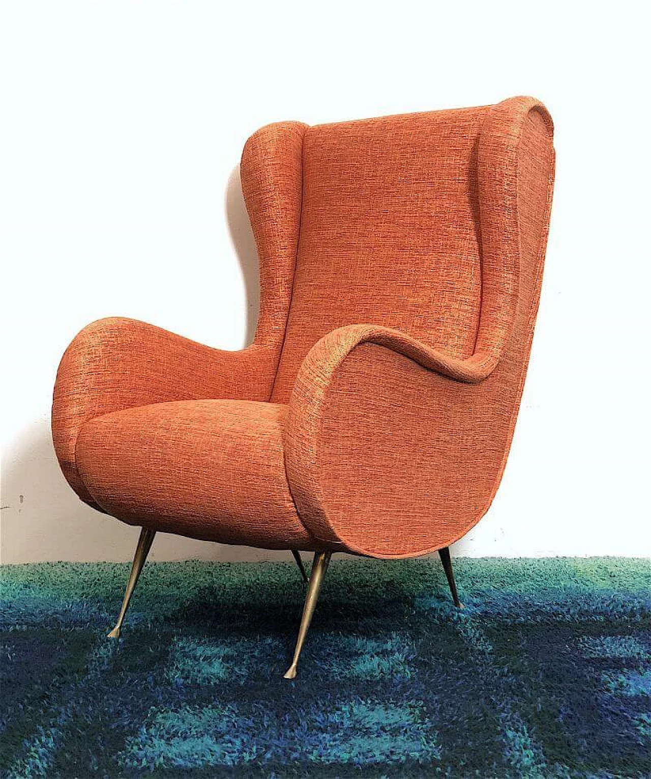 Senior armchair in wood and fabric by Marco Zanuso, 1960s 1