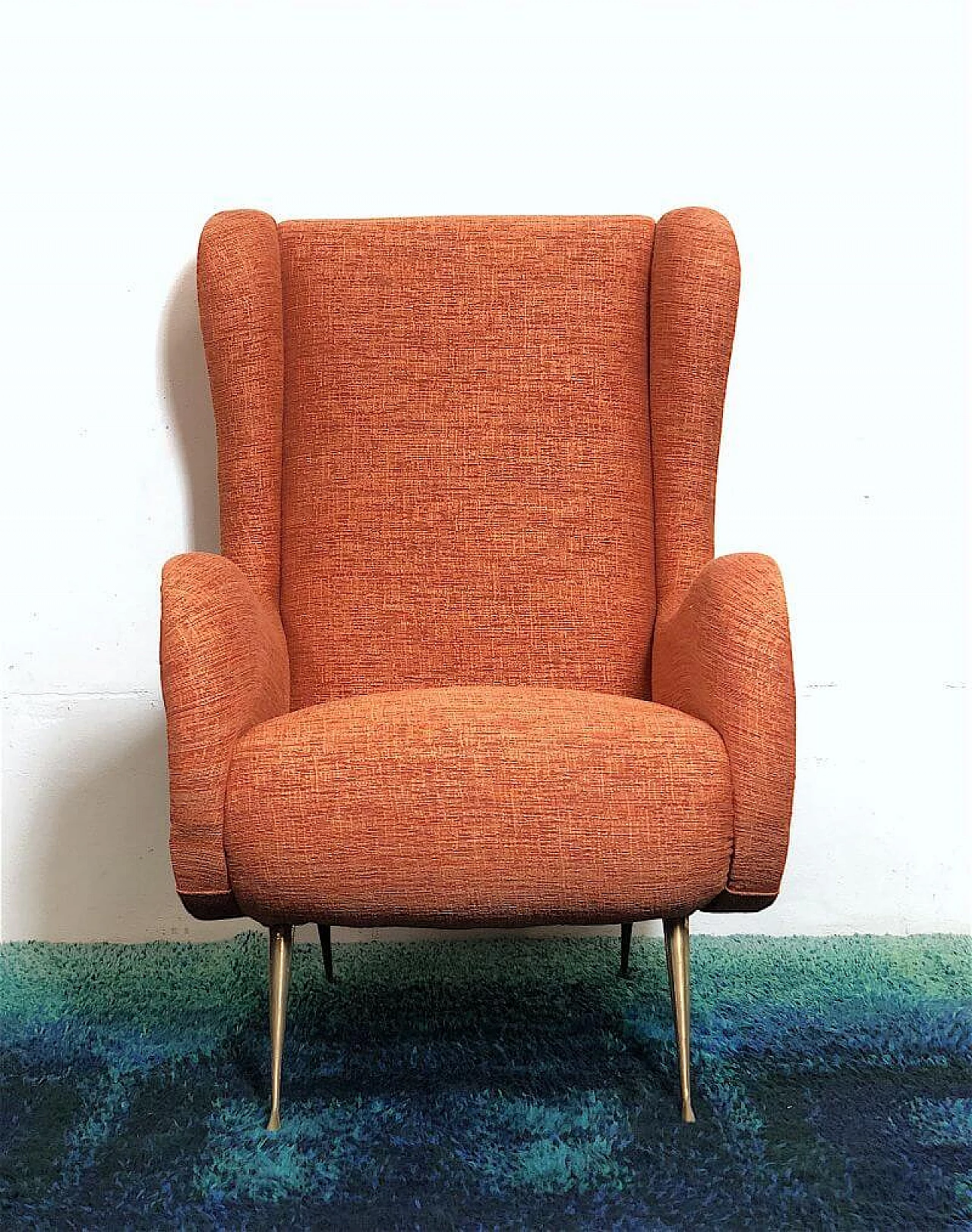 Senior armchair in wood and fabric by Marco Zanuso, 1960s 2