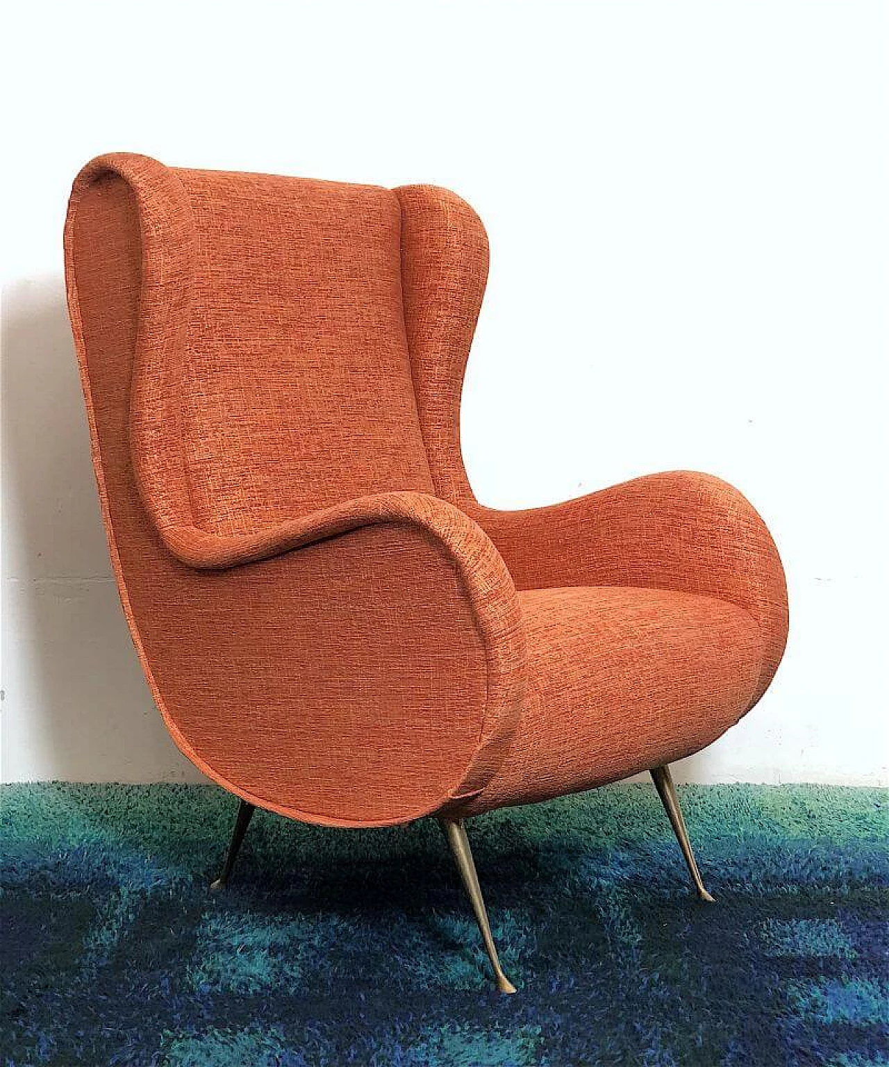 Senior armchair in wood and fabric by Marco Zanuso, 1960s 3