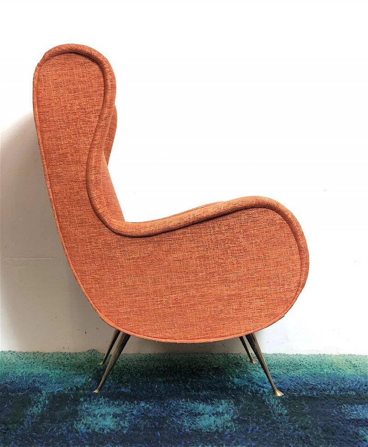 Senior armchair in wood and fabric by Marco Zanuso, 1960s 7