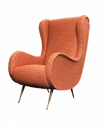 Senior armchair in wood and fabric by Marco Zanuso, 1960s