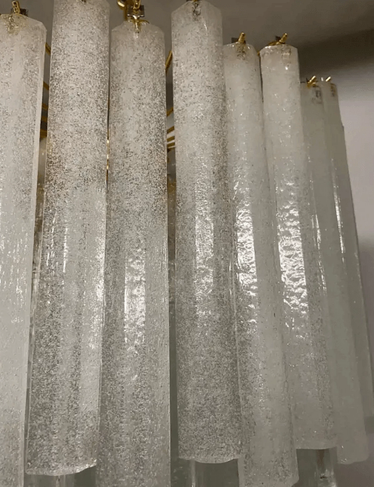 White Murano glass cascade chandelier by Mazzega, 1970s 4