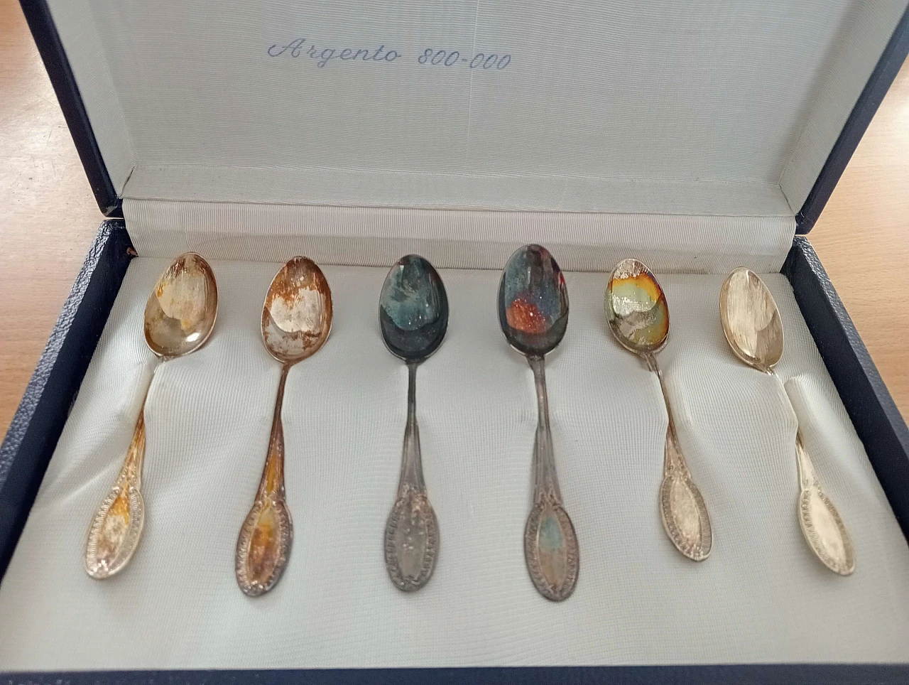 6 Cucchiaini da caffè in argento, anni '70 1