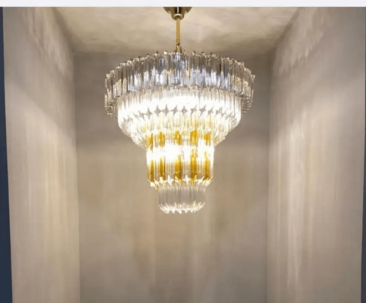 Transparent and brown Murano glass chandelier, 1970s 2