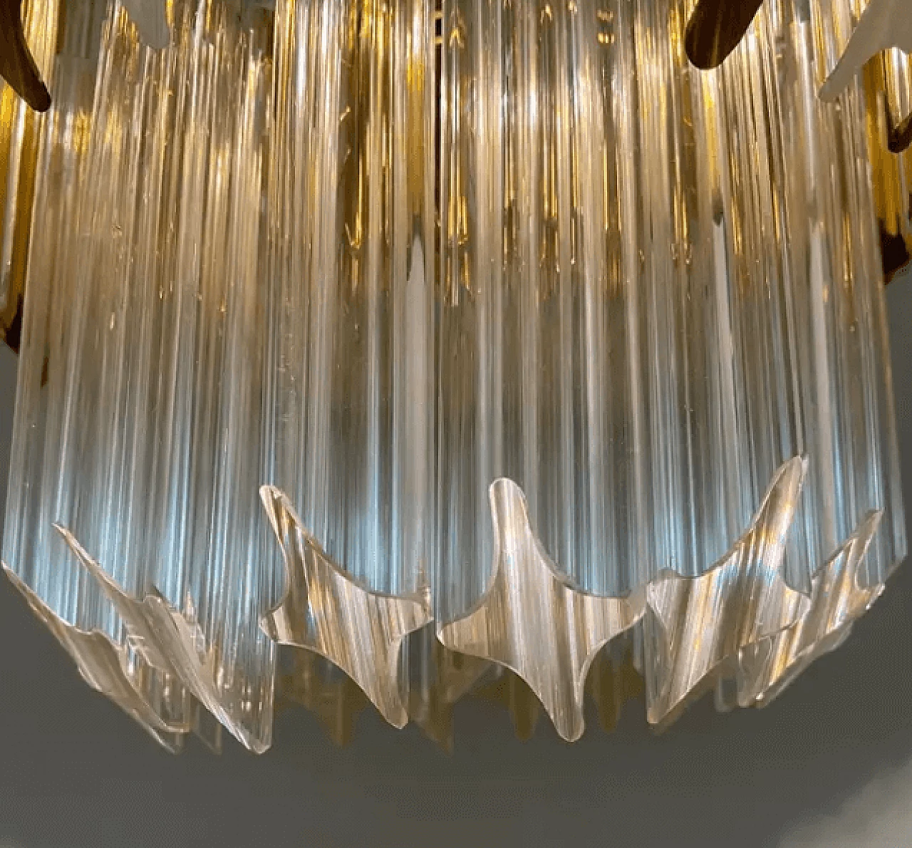 Transparent and brown Murano glass chandelier, 1970s 4