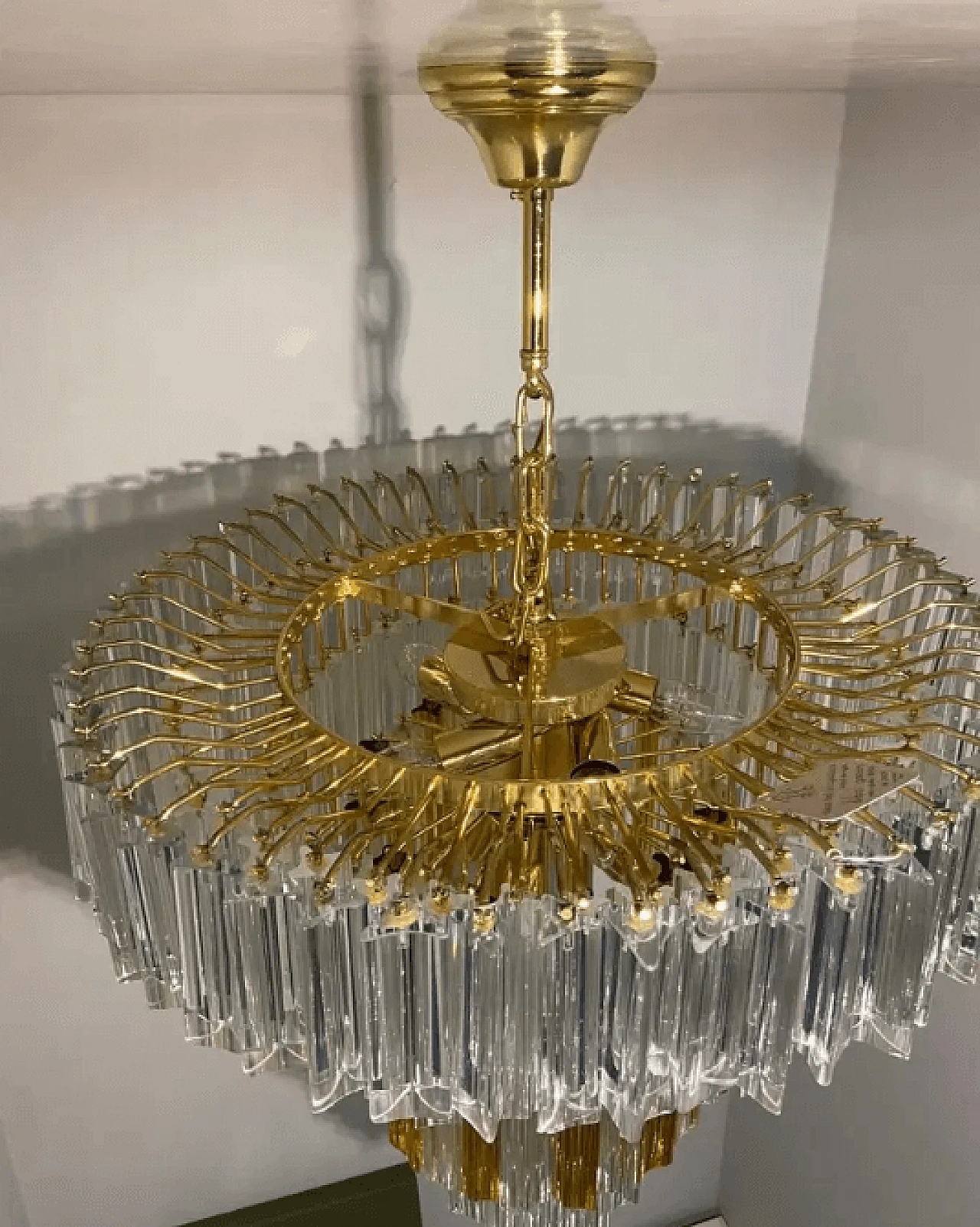 Transparent and brown Murano glass chandelier, 1970s 8