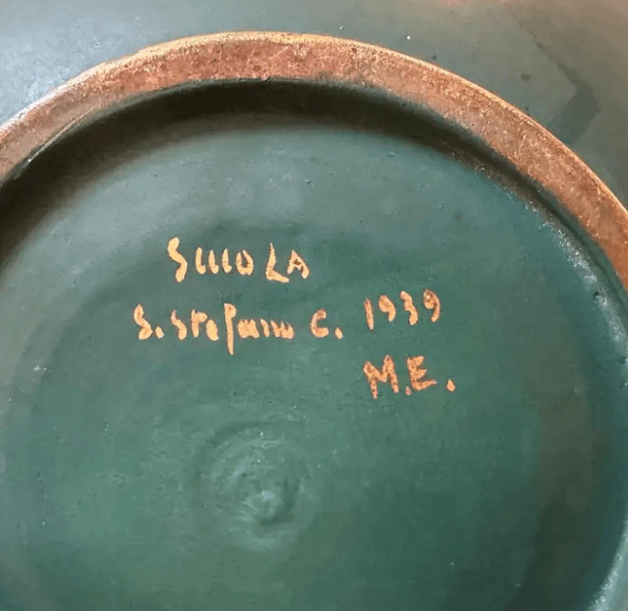 Vaso siciliano in ceramica verde e oro di Gio Ponti, anni '30 10