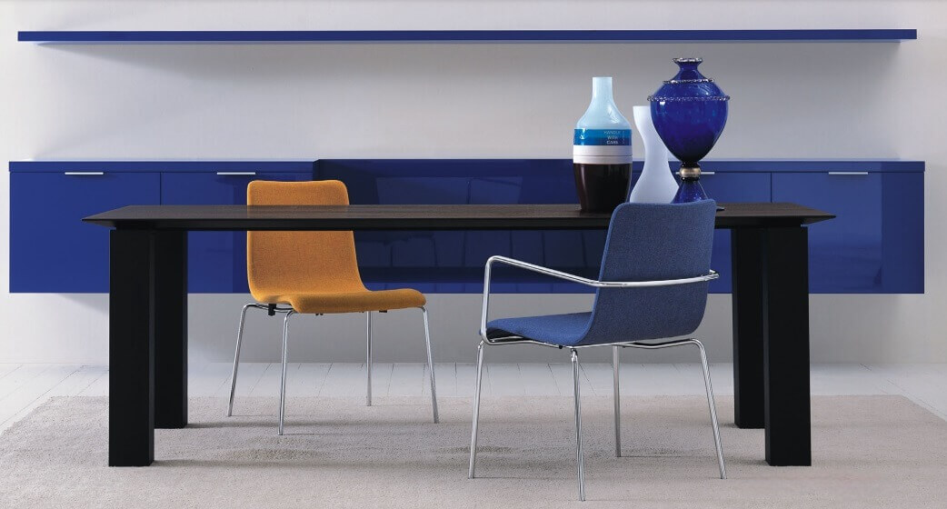 Tavolo Cenacolo C/12L-220 in legno wengè di Giulio Cappellini