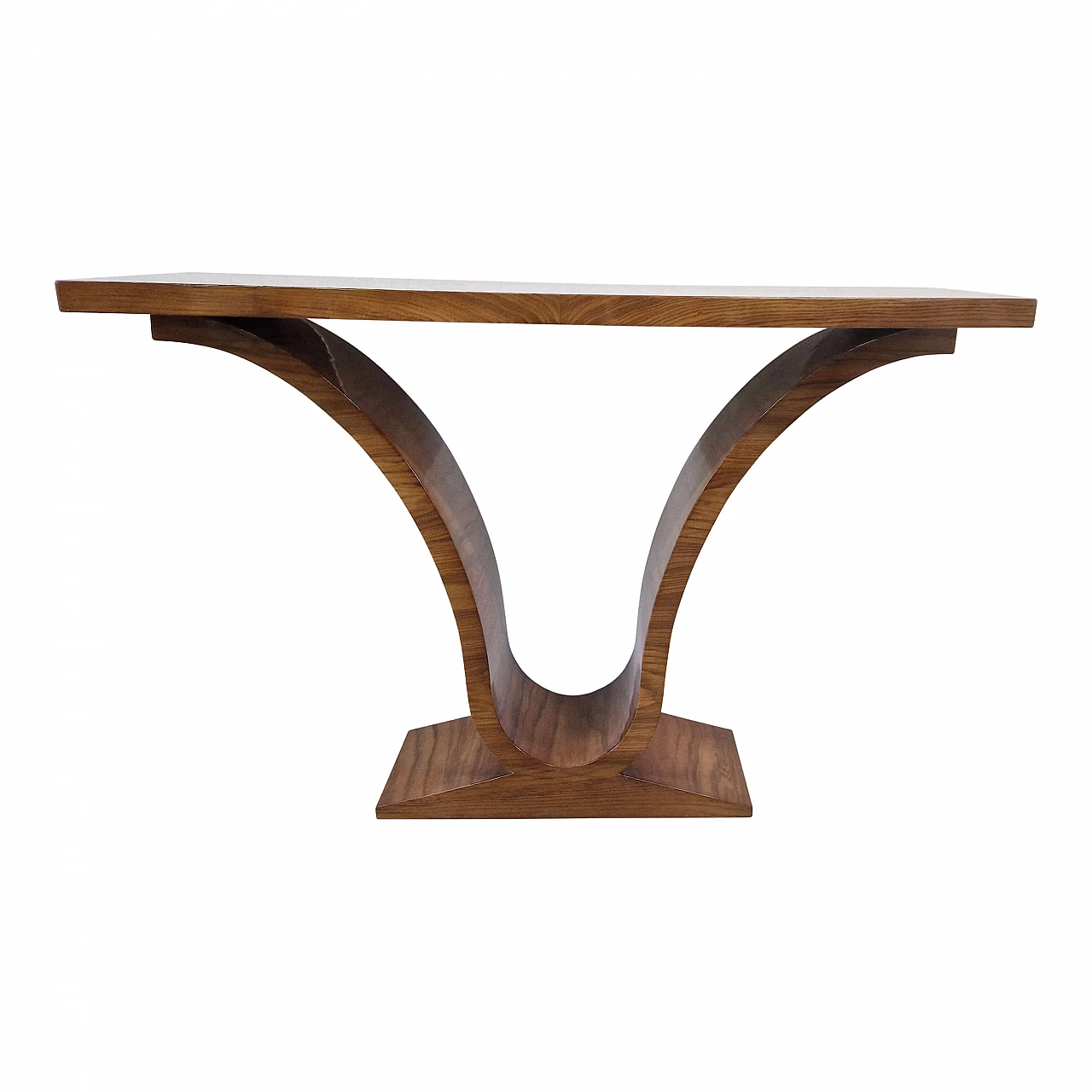 Double-sided walnut console table in Art Deco stle, 1990s 1