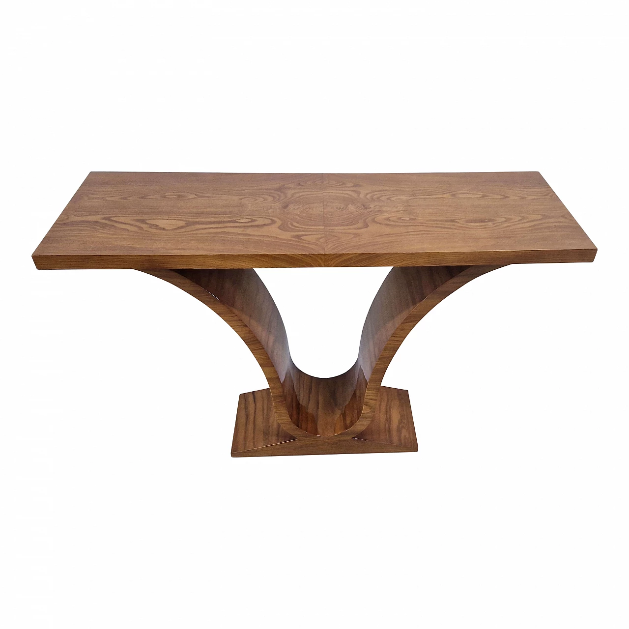 Double-sided walnut console table in Art Deco stle, 1990s 2