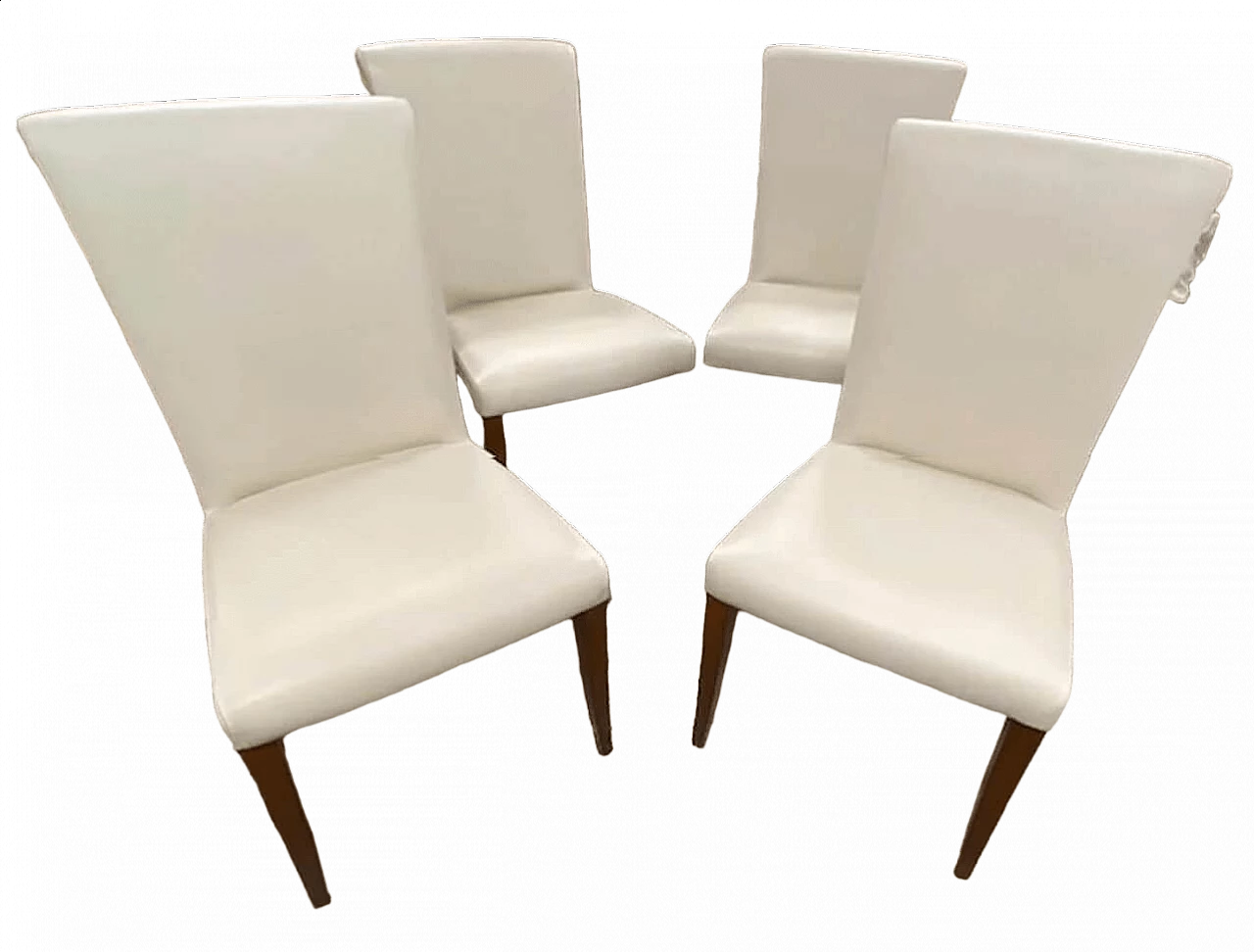 4 Sedie Vittoria in pelle crema di Poltrona Frau R. & D, 2011 6