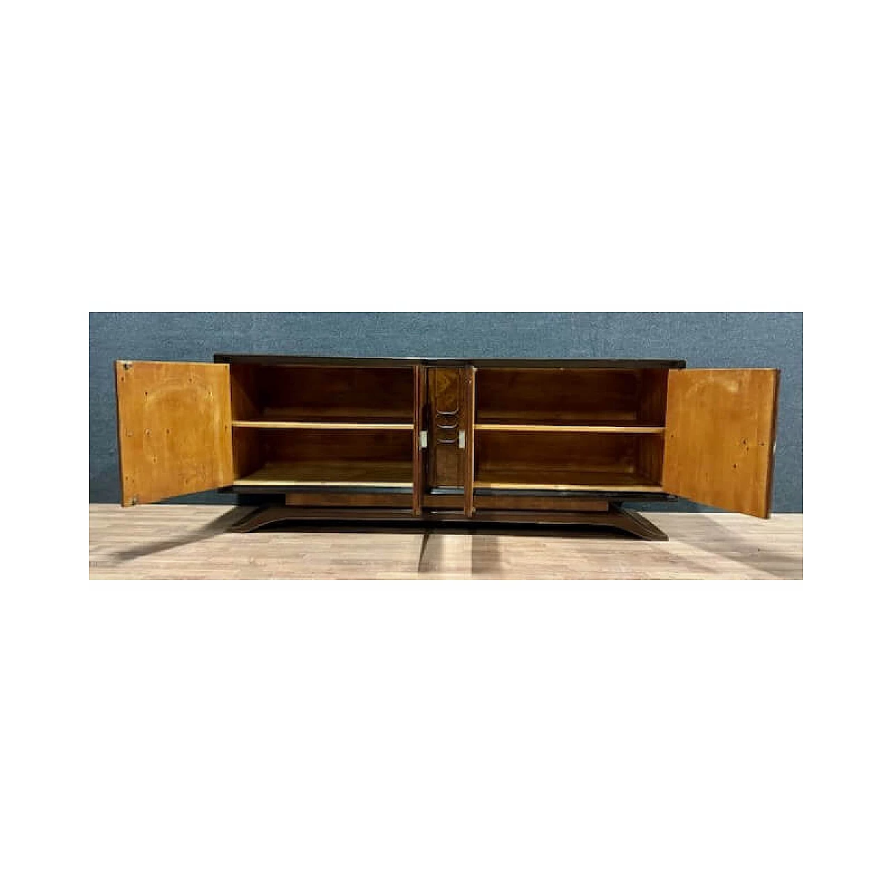 Wooden sideboard with 4 doors, 1950s 6