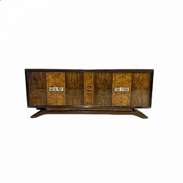 Wooden sideboard with 4 doors, 1950s