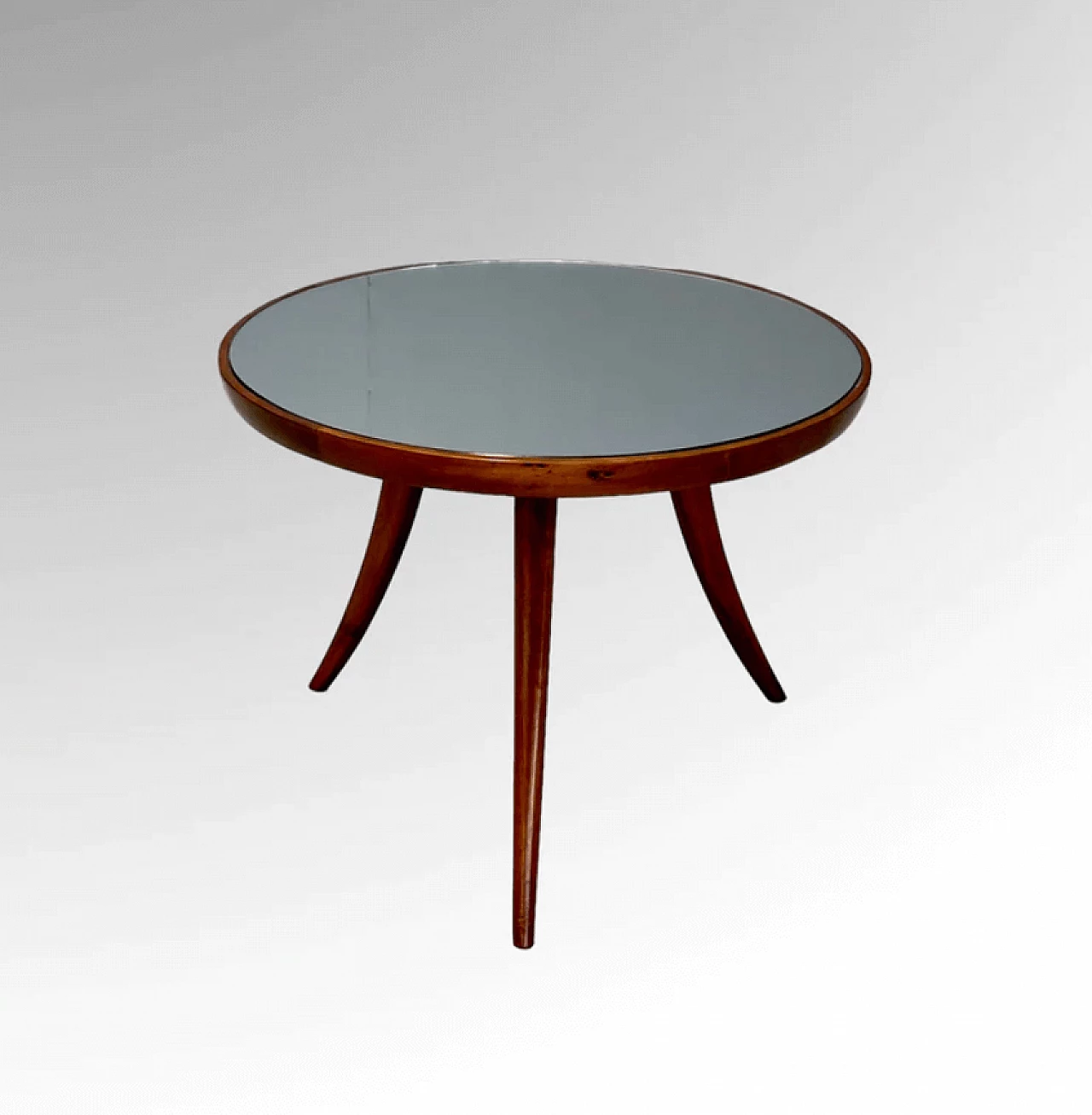 Tavolino rotondo in legno, anni '50 1