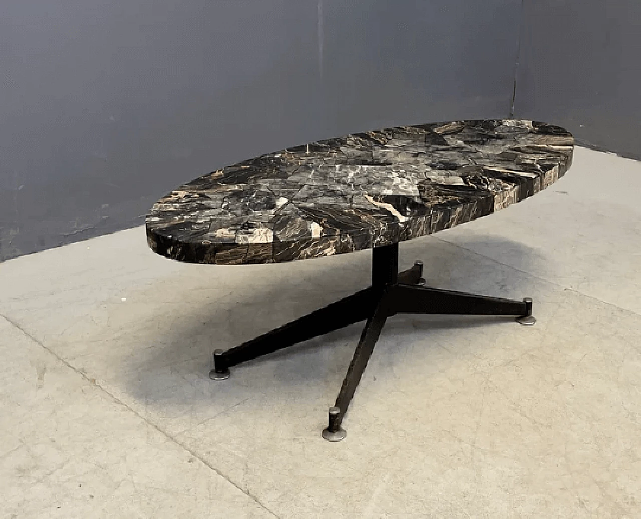 Low iron and marble coffee table, 1960s 2