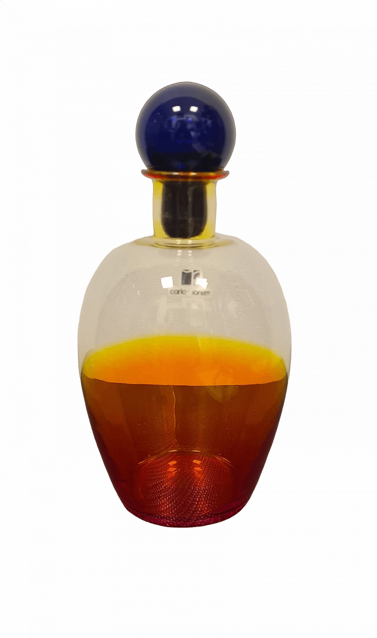 Blown Murano glass bottle by Carlo Moretti, 1980s 9