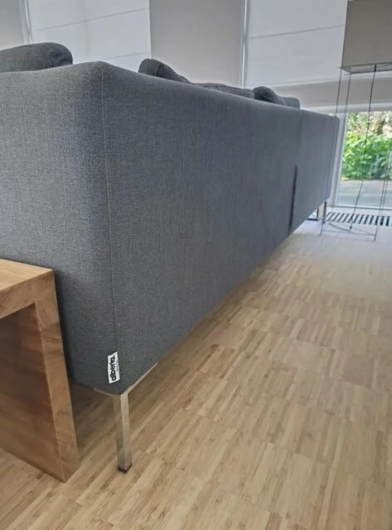 Divano angolare Luna angolare in cotone grigio talpa di Alberta Salotti 3