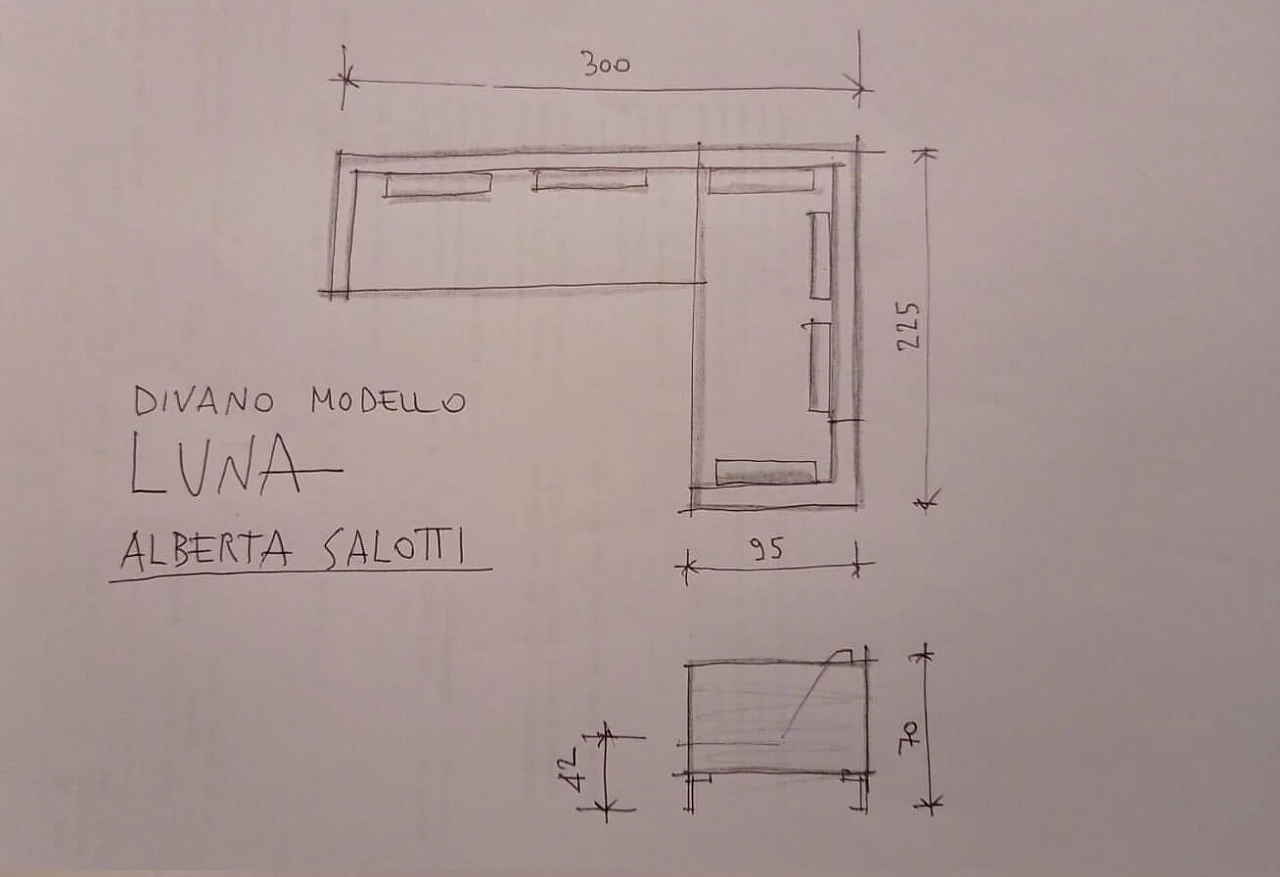 Divano angolare Luna angolare in cotone grigio talpa di Alberta Salotti 13
