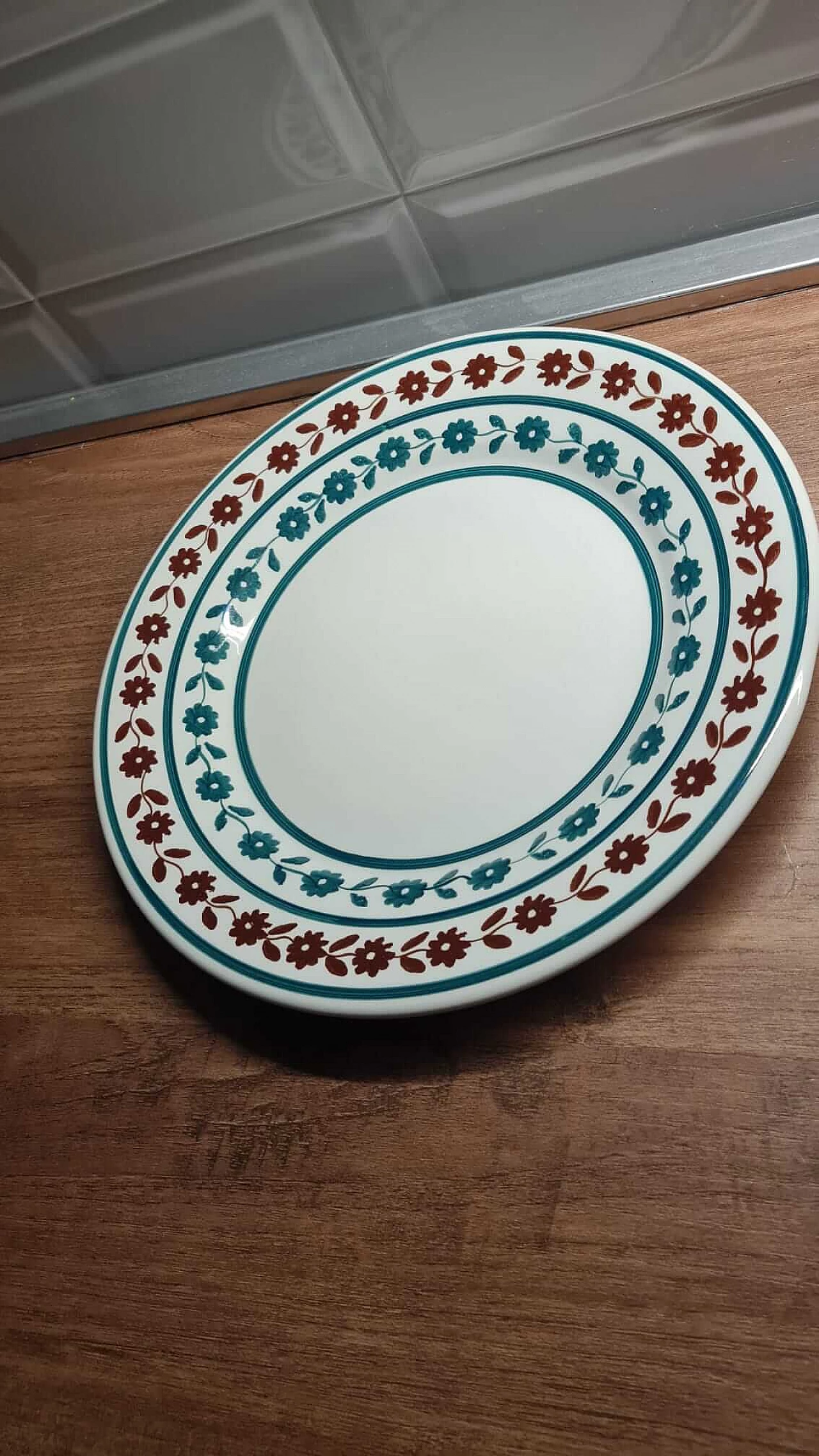 Piatto da portata Paola con decoro a ghirlandina di Richard Ginori, anni '60 8