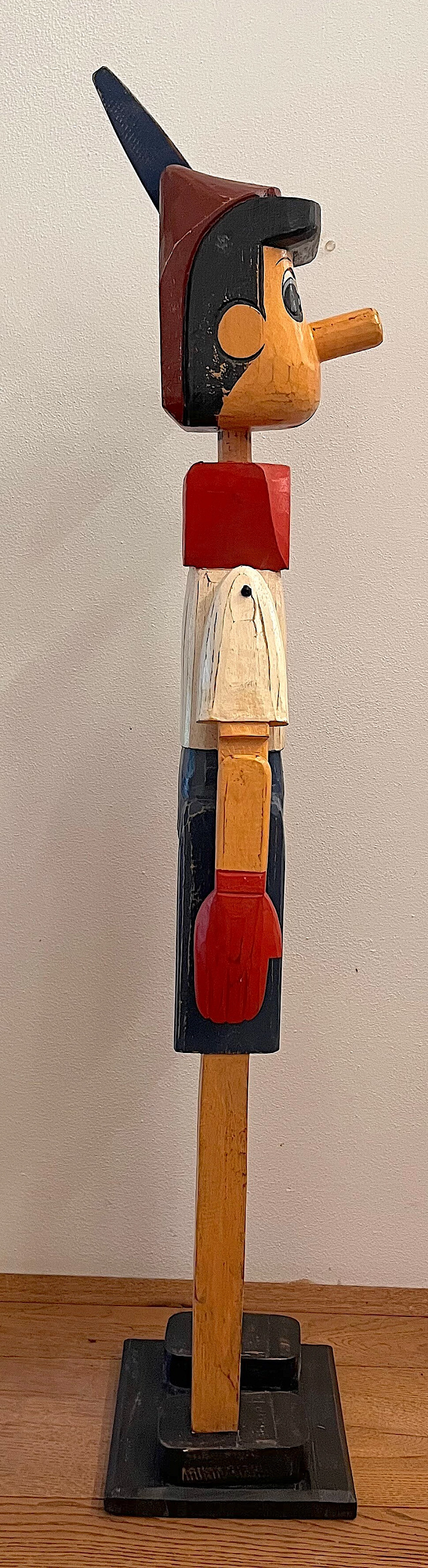 Wood Pinocchio sculpture with jointed arms, 1960s 3