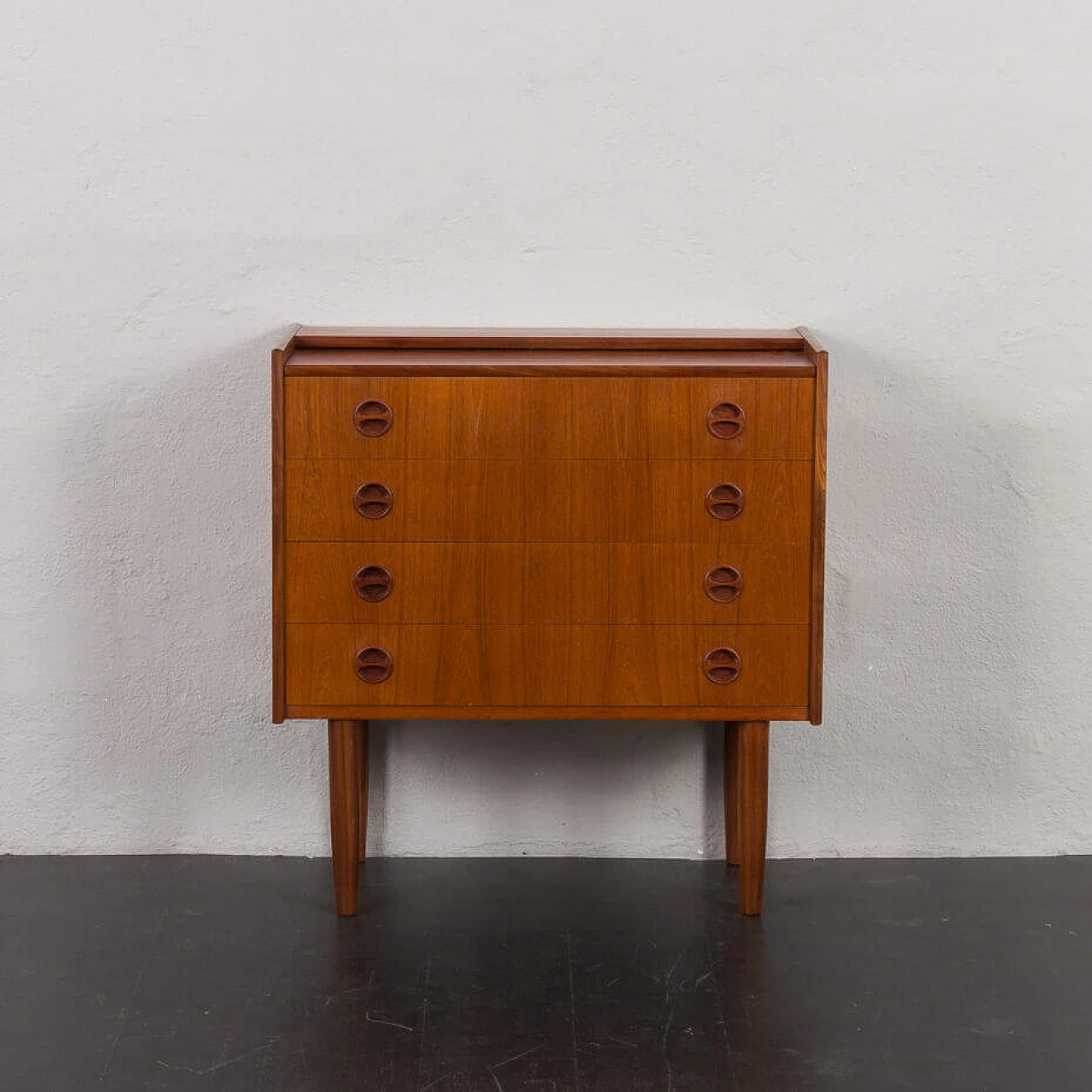 Danish four-drawer dresser with mirrored top, 1960s 2