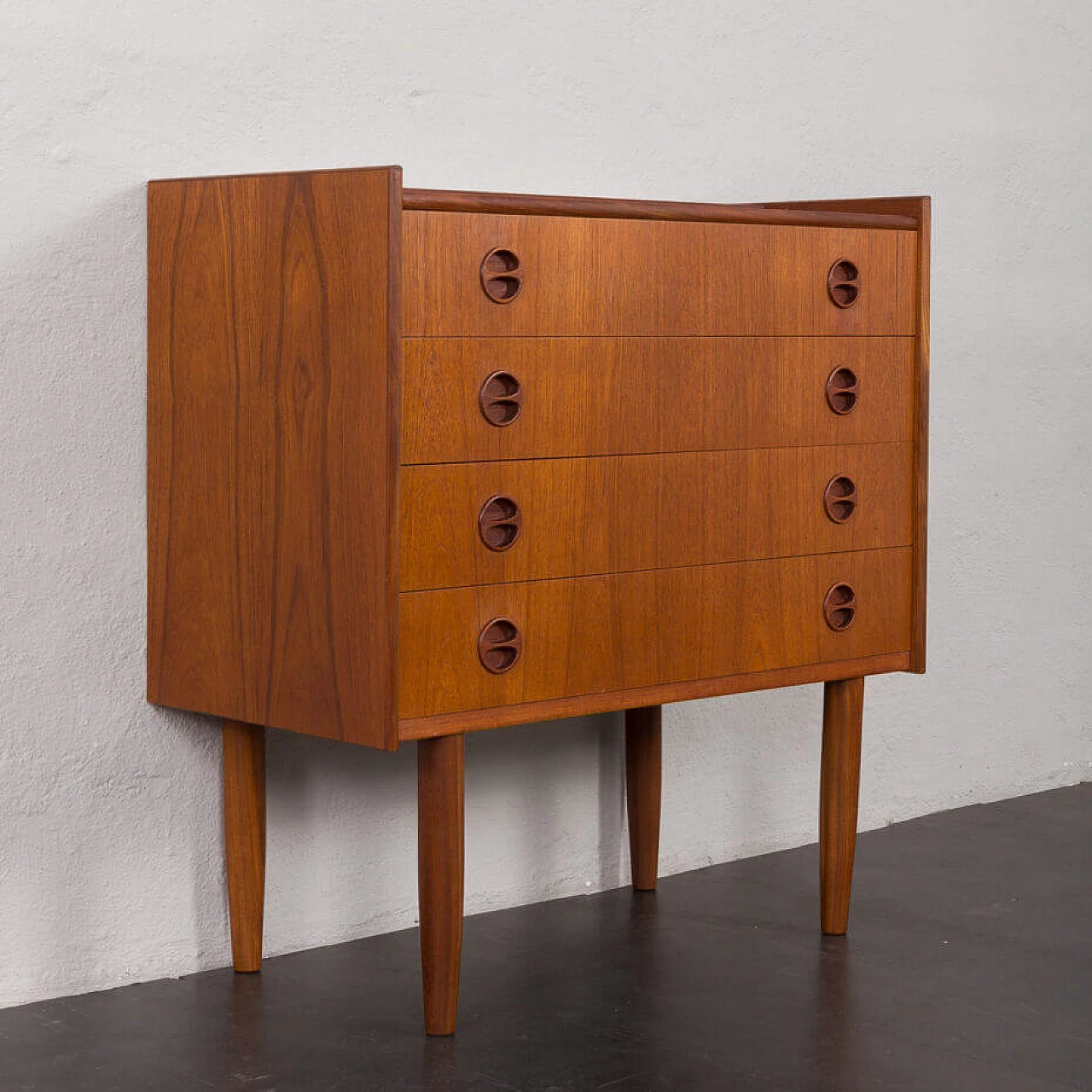 Danish four-drawer dresser with mirrored top, 1960s 7