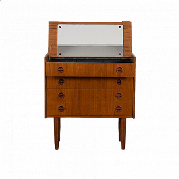 Danish four-drawer dresser with mirrored top, 1960s