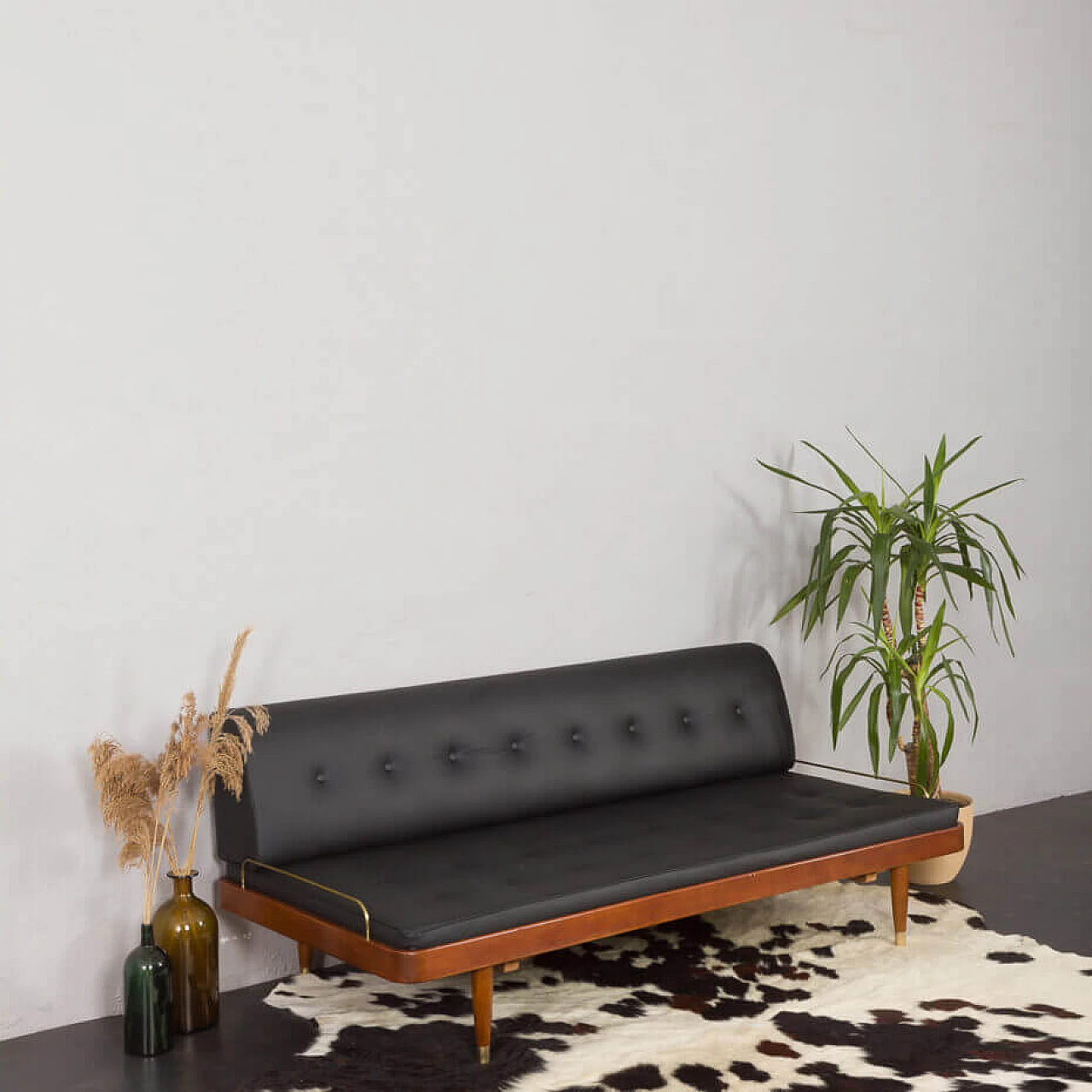 Daybed danese con schienale rimovibile e scomparto nascosto, anni '60 1