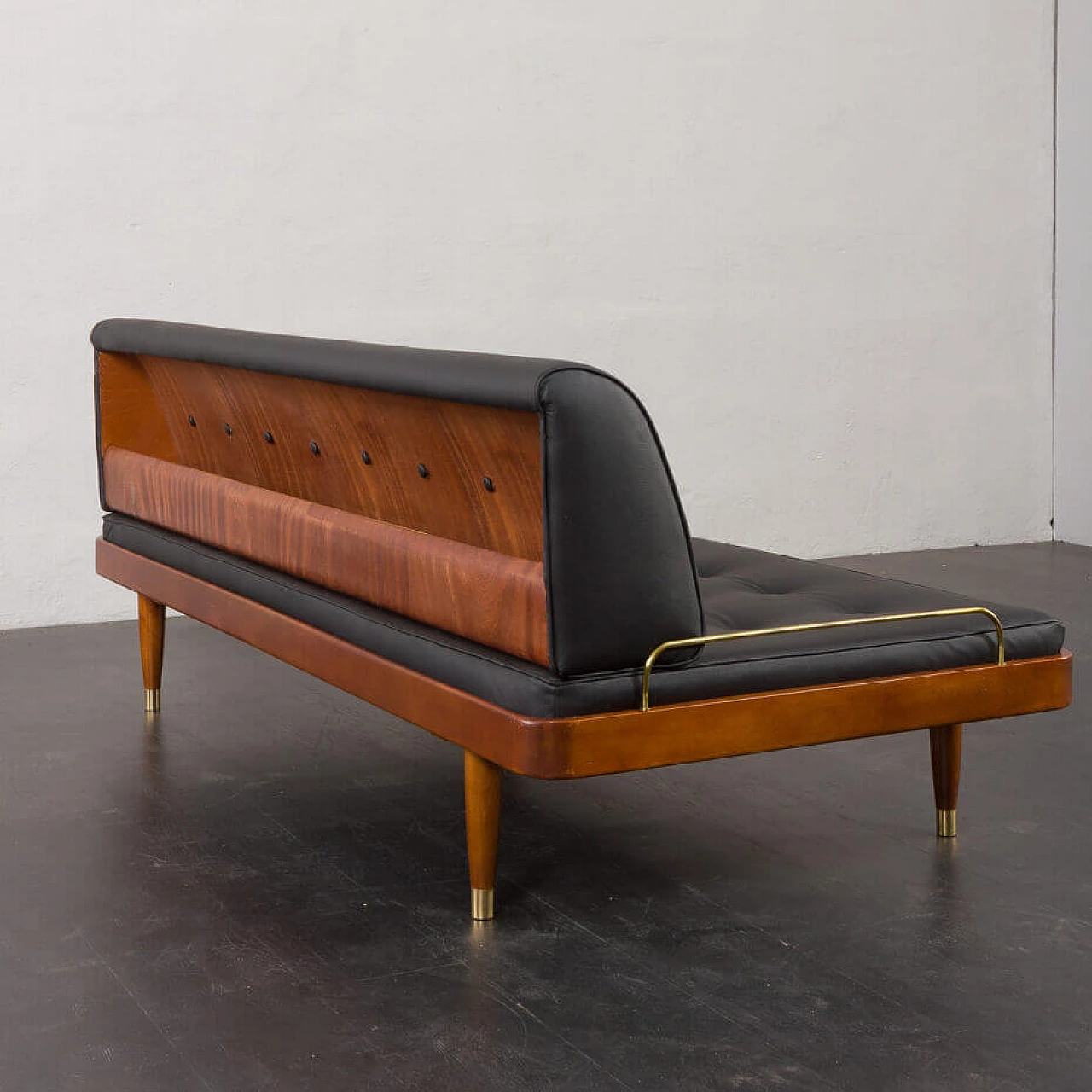 Danish daybed with removable back and hidden compartment, 1960s 12