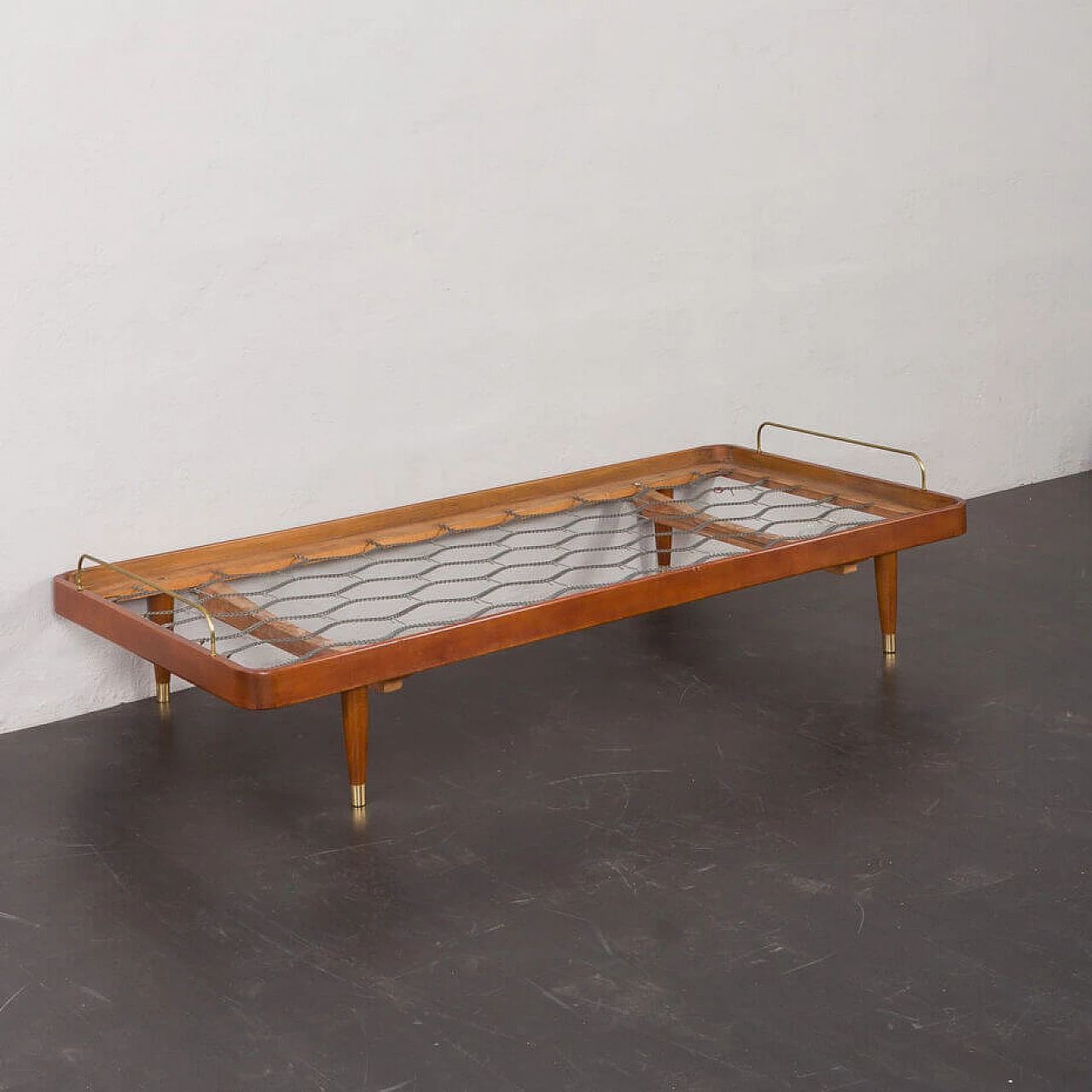 Danish daybed with removable back and hidden compartment, 1960s 15