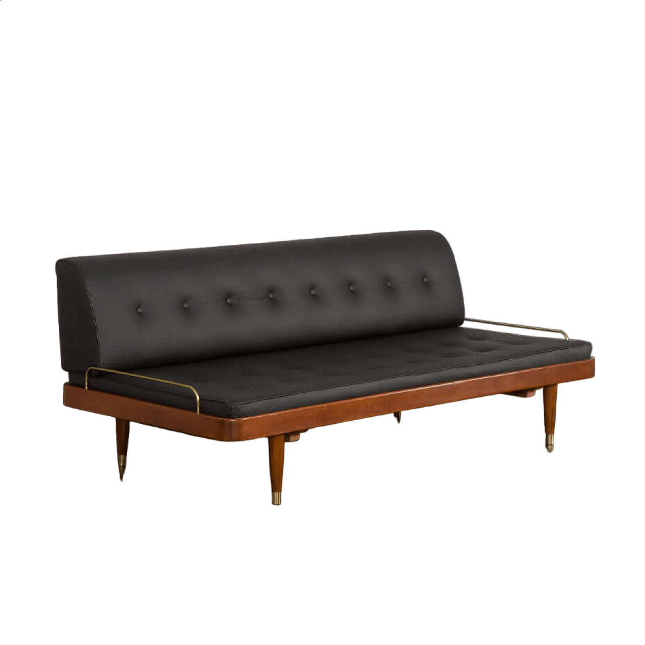 Danish daybed with removable back and hidden compartment, 1960s 17