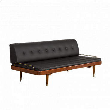 Danish daybed with removable back and hidden compartment, 1960s