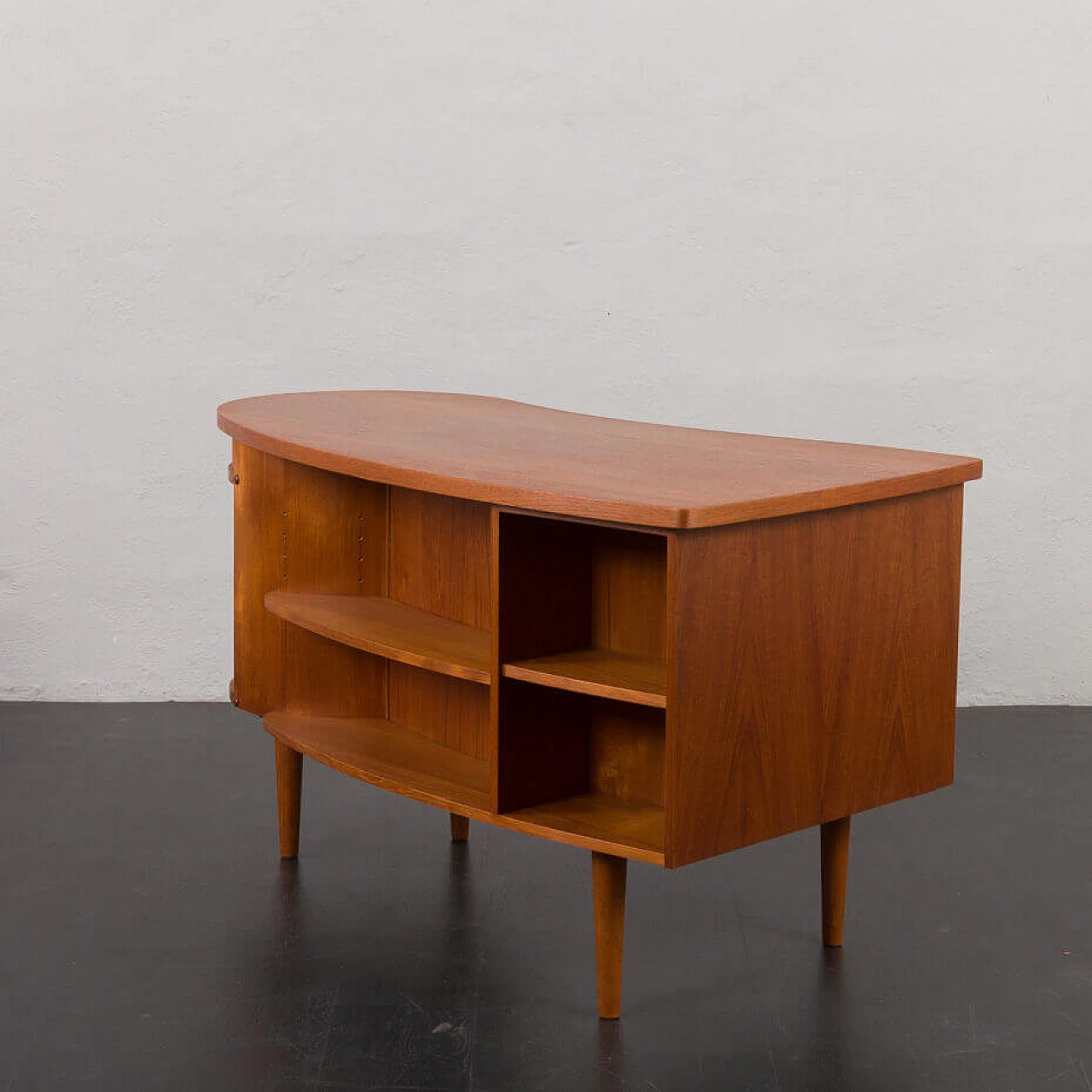 Scrivania in teak con mobile bar di Kai Kristiansen per Feldballes Møbelfabrik, anni '60 9