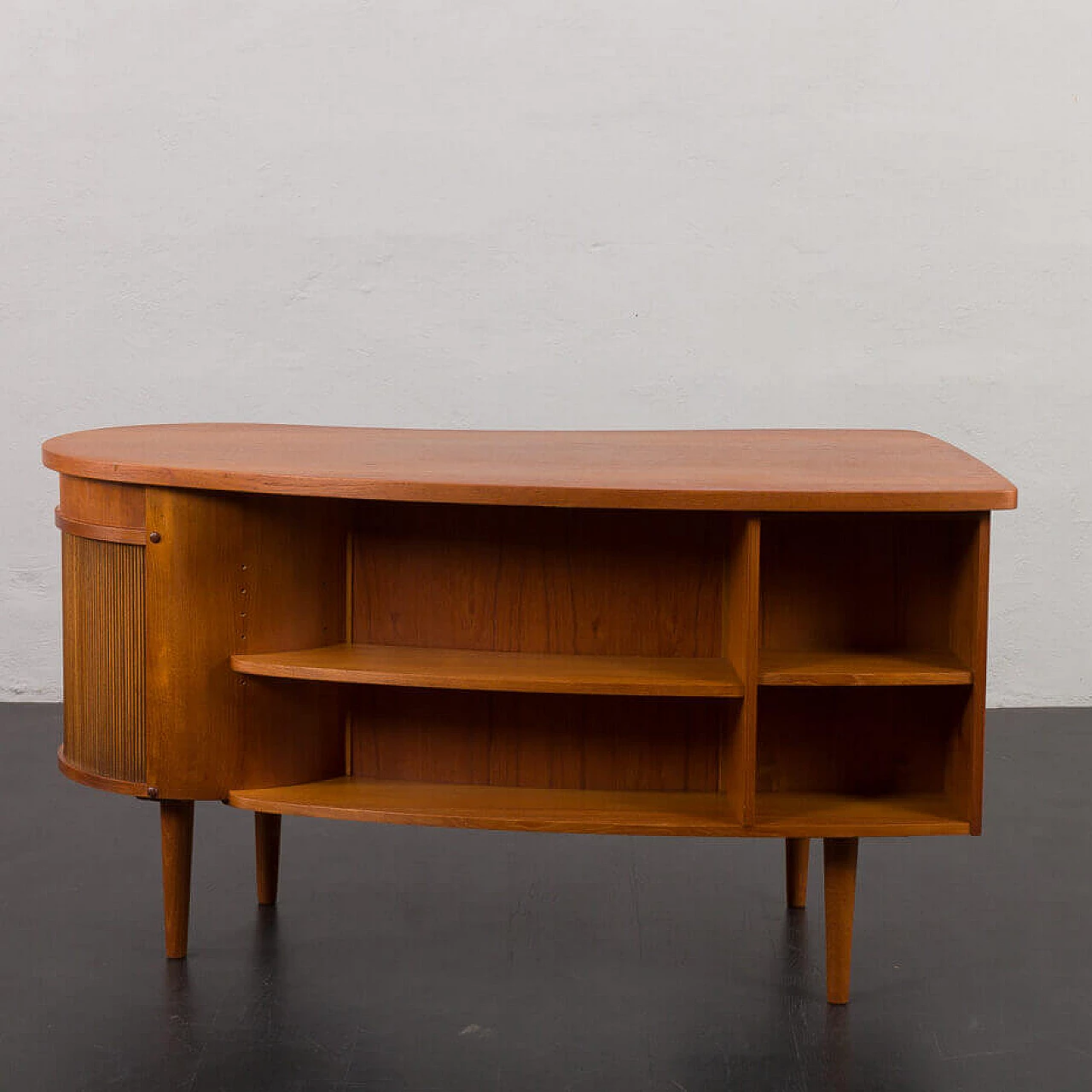 Scrivania in teak con mobile bar di Kai Kristiansen per Feldballes Møbelfabrik, anni '60 10