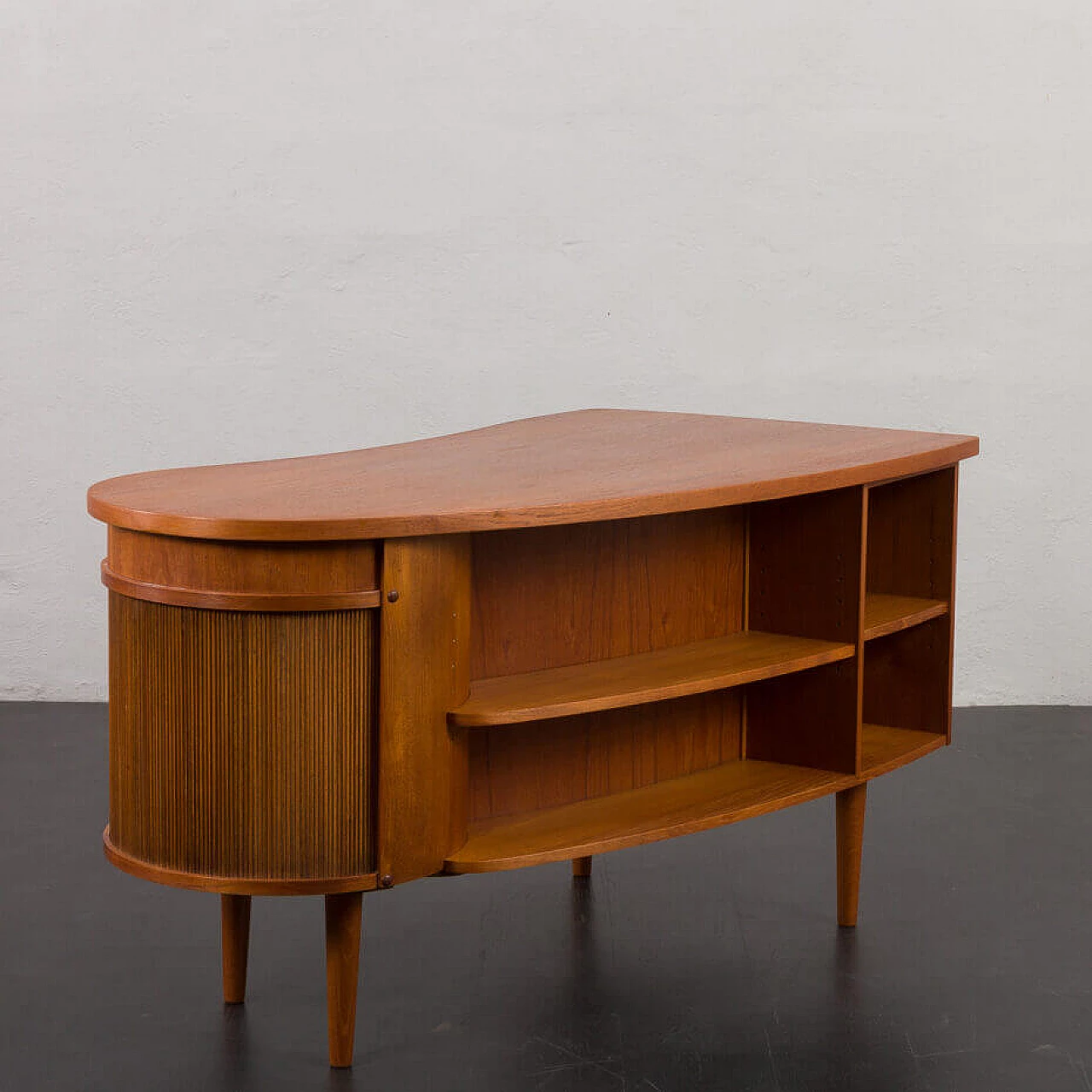 Scrivania in teak con mobile bar di Kai Kristiansen per Feldballes Møbelfabrik, anni '60 11