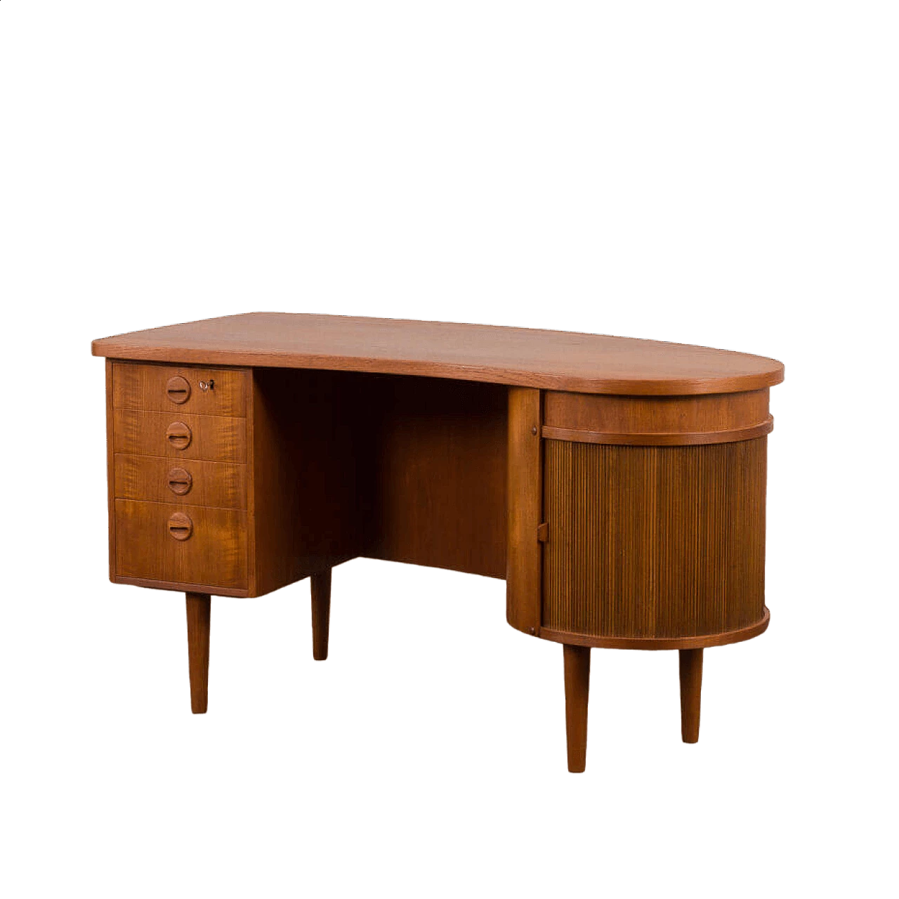 Scrivania in teak con mobile bar di Kai Kristiansen per Feldballes Møbelfabrik, anni '60 26