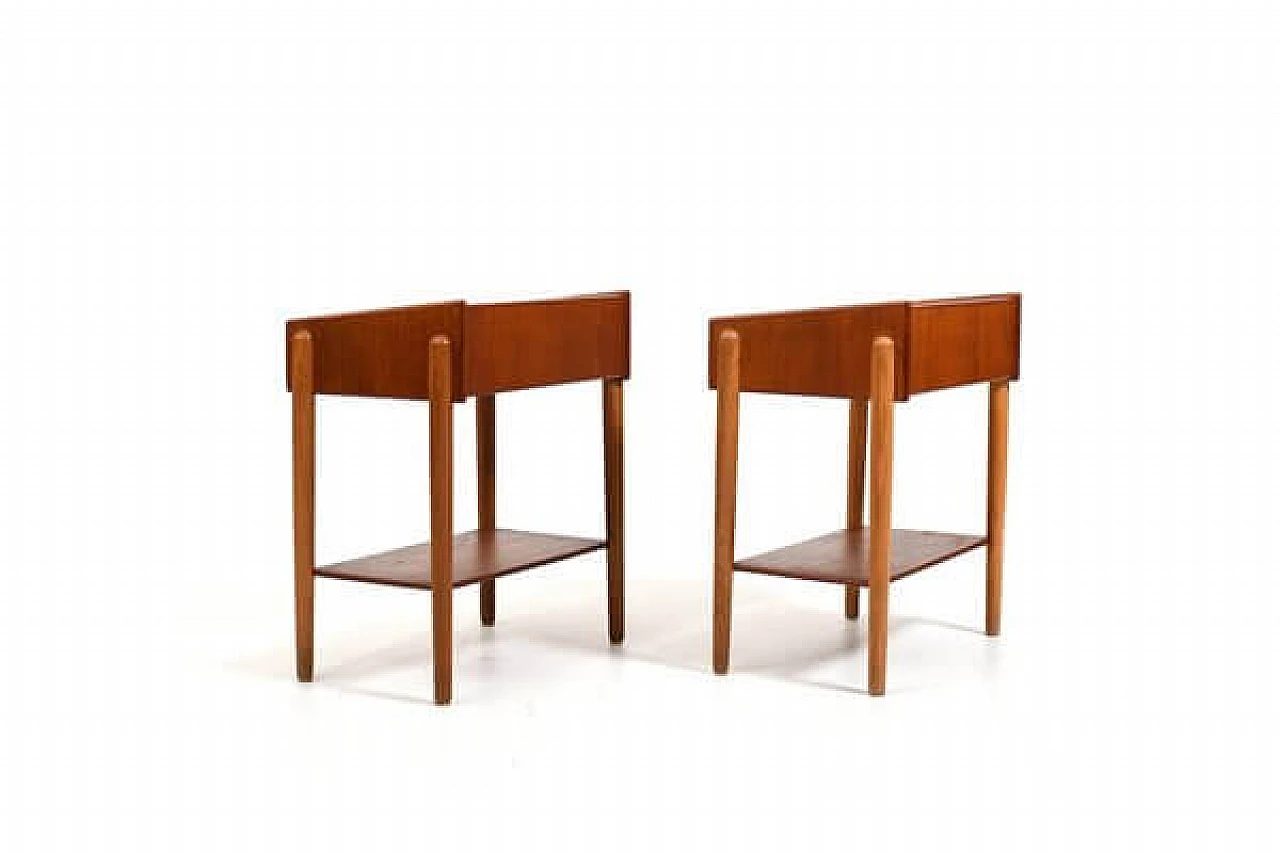 Pair of teak and oak bedside tables by Børge Mogensen for Søborg Møbelfabrik, 1950s 3