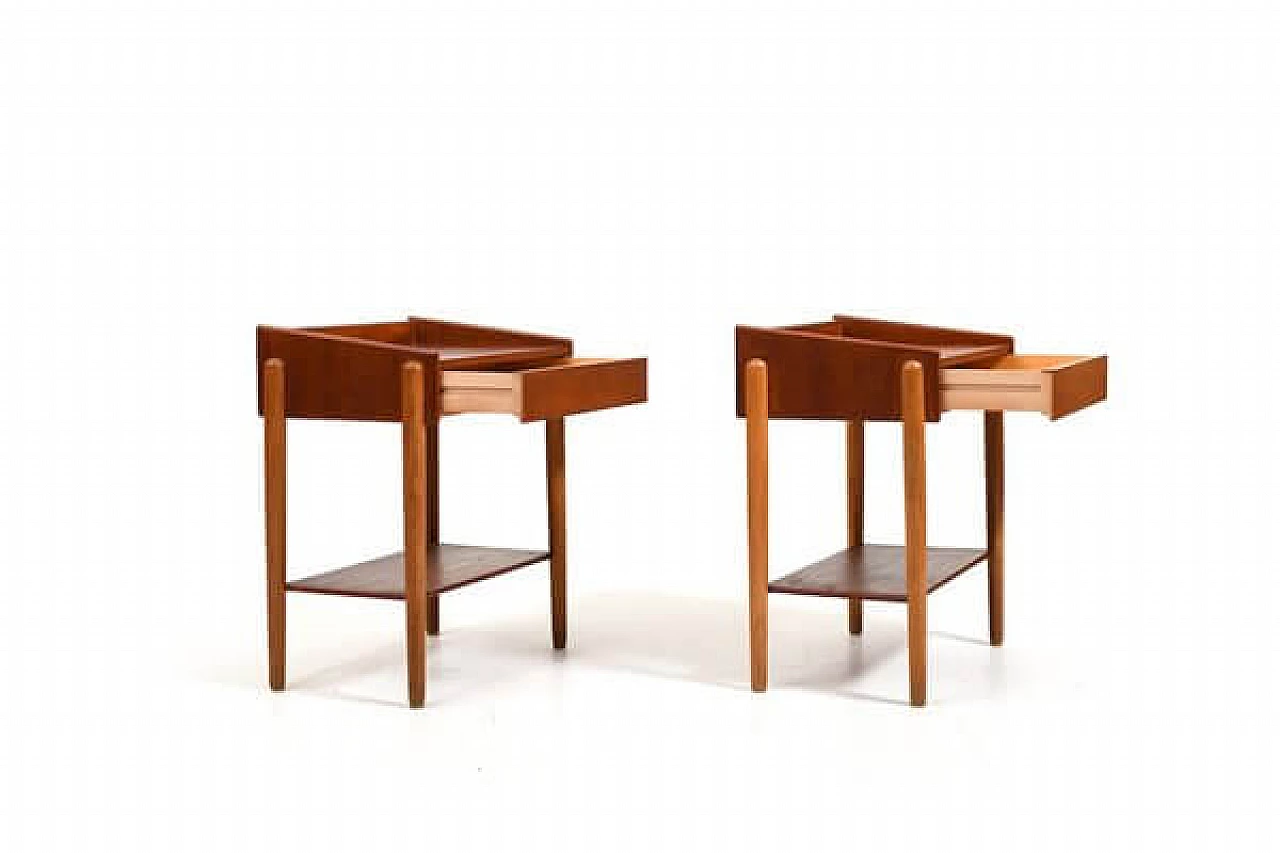 Pair of teak and oak bedside tables by Børge Mogensen for Søborg Møbelfabrik, 1950s 5