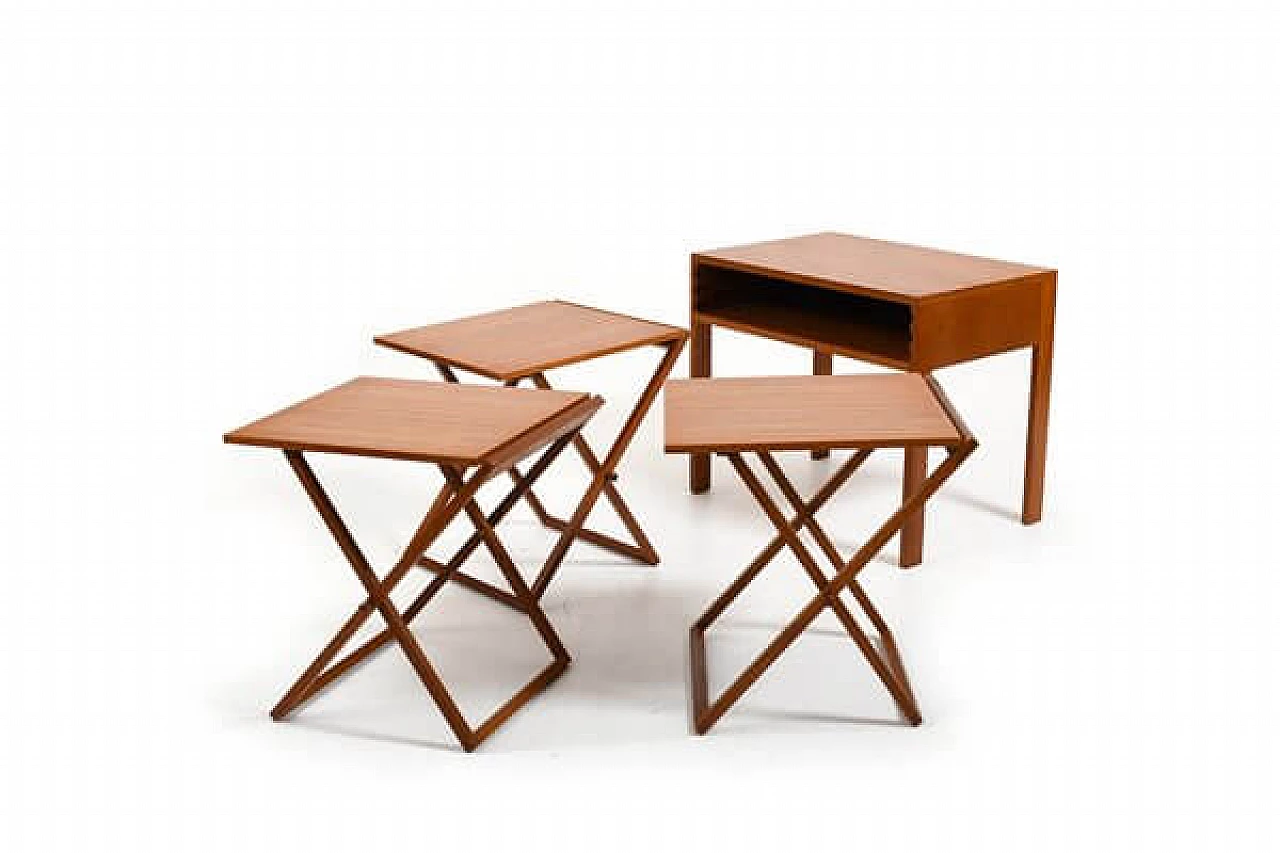 3 Folding tables and case table by Illum Wikkelsø for CFC Silkeborg, 1960s 9