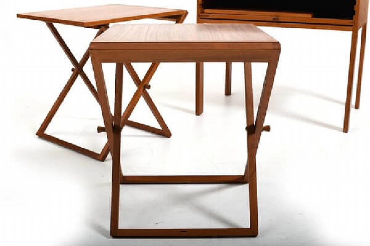 3 Folding tables and case table by Illum Wikkelsø for CFC Silkeborg, 1960s 14