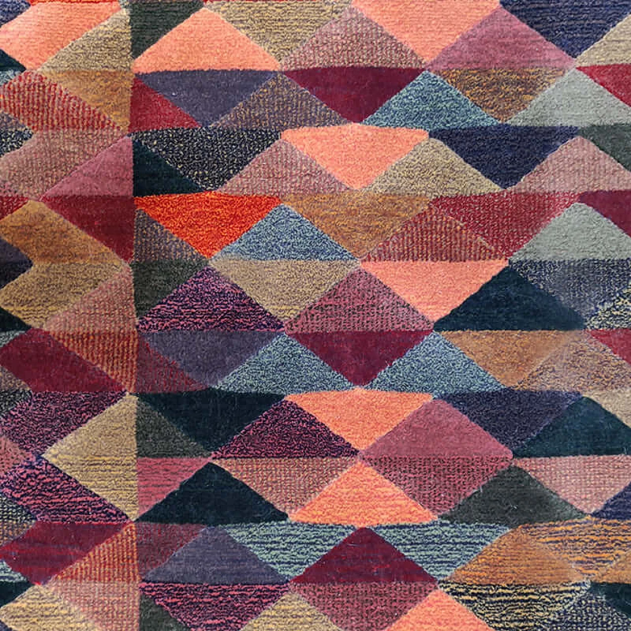 Tappeto geometrico Luxor in lana di Ottavio Missoni per T&J Vestor, anni '80 4