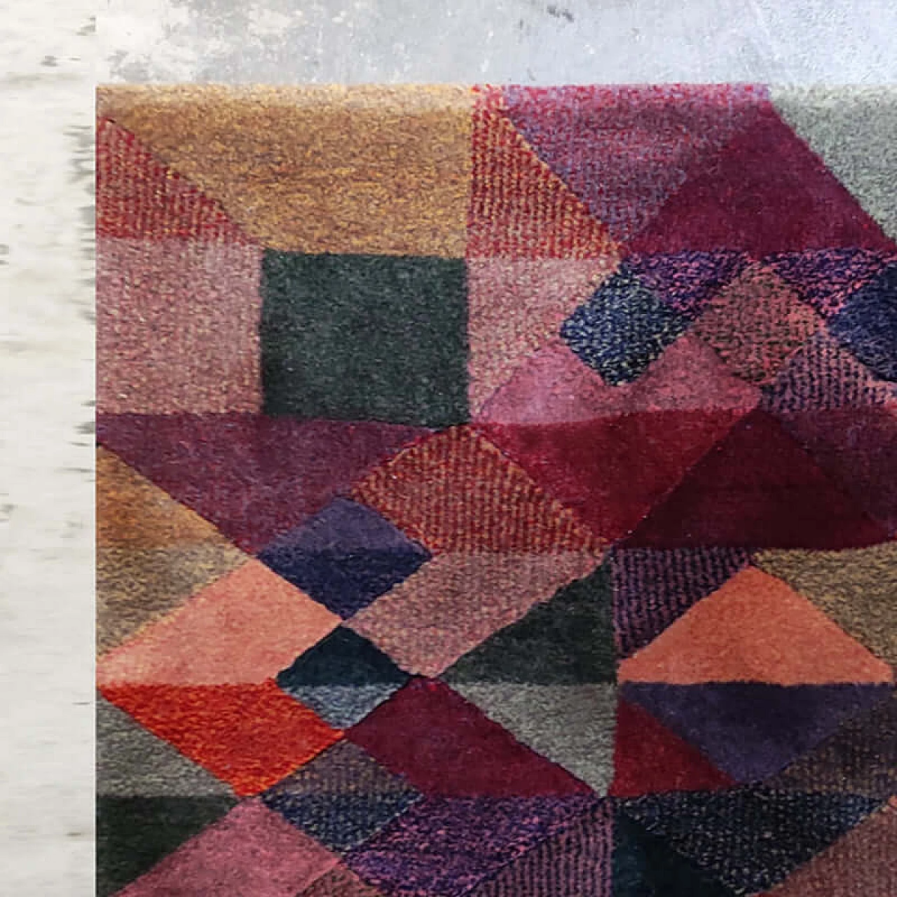 Luxor geometric wool carpet by Ottavio Missoni for T&J Vestor, 1980s 9