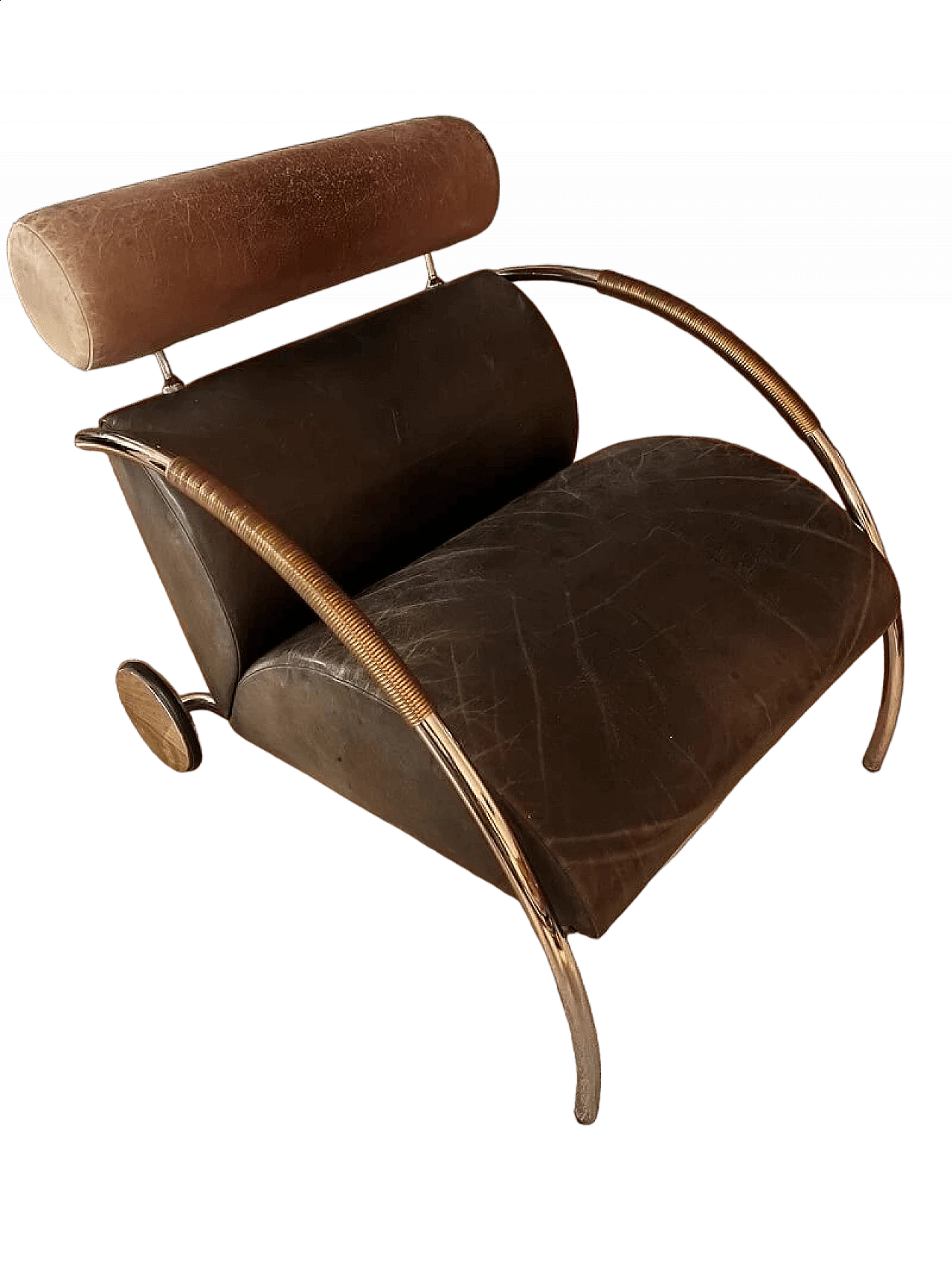 Brown leather Zyklus armchair by Peter Maly for COR, 1980 6