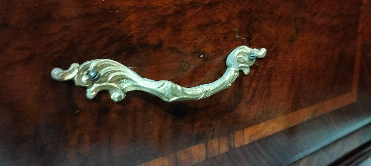 Ribalta in radica di noce e legno di rosa, '700 6